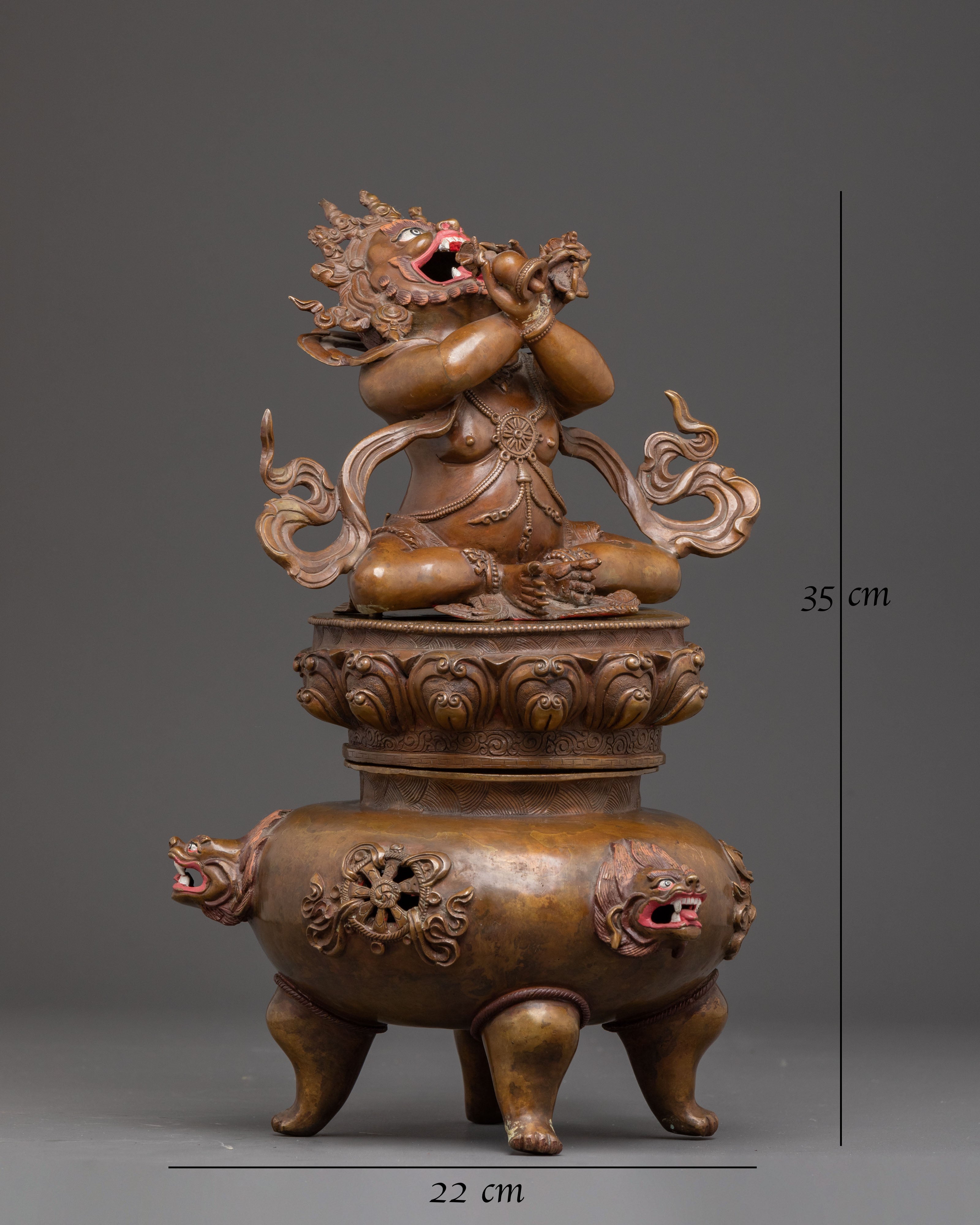 Handmade Vajradaka Oxidized Copper Statue – Antique Finish Masterpiece