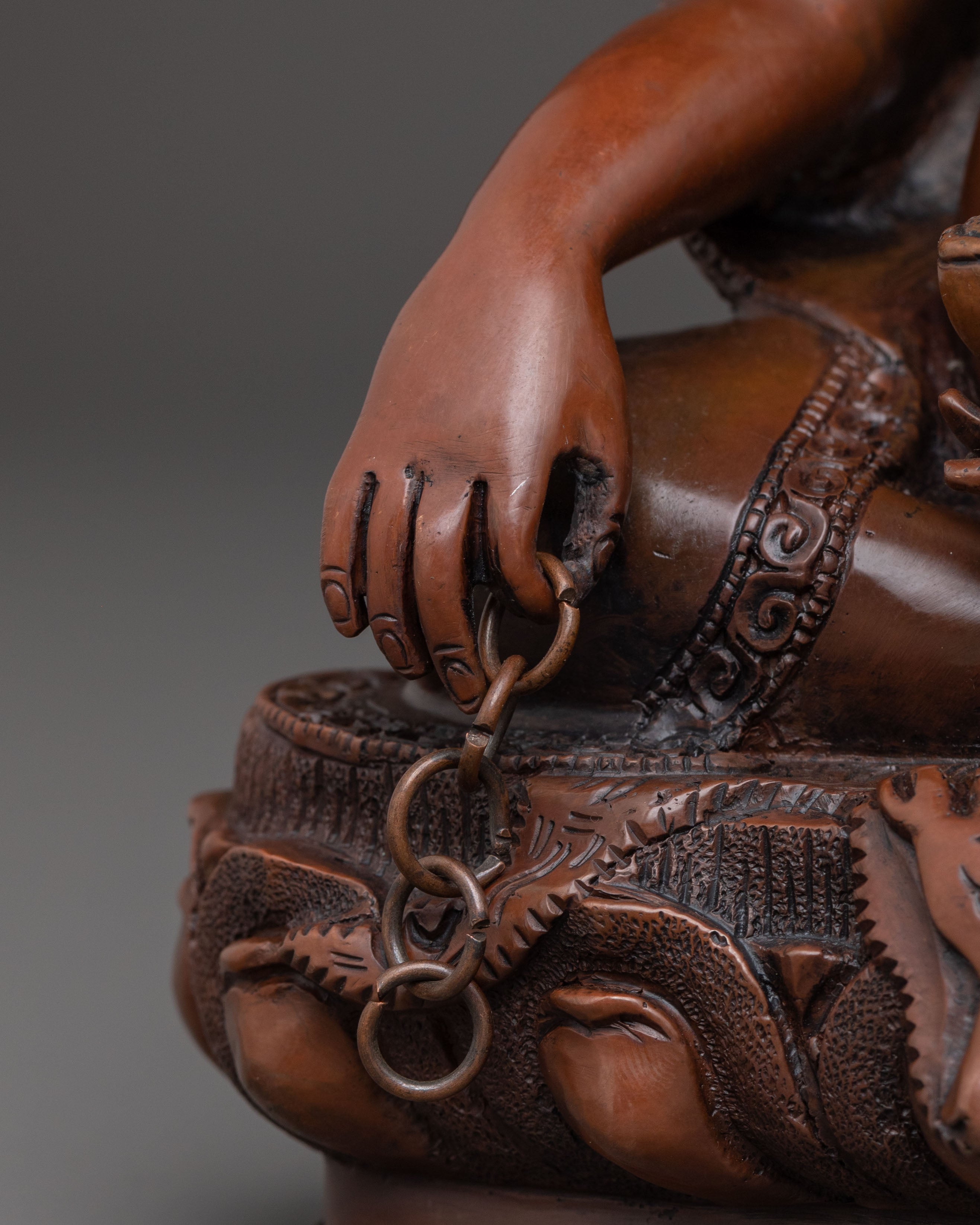 Thangtong Gyalpo Statue: Oxidized Copper Body