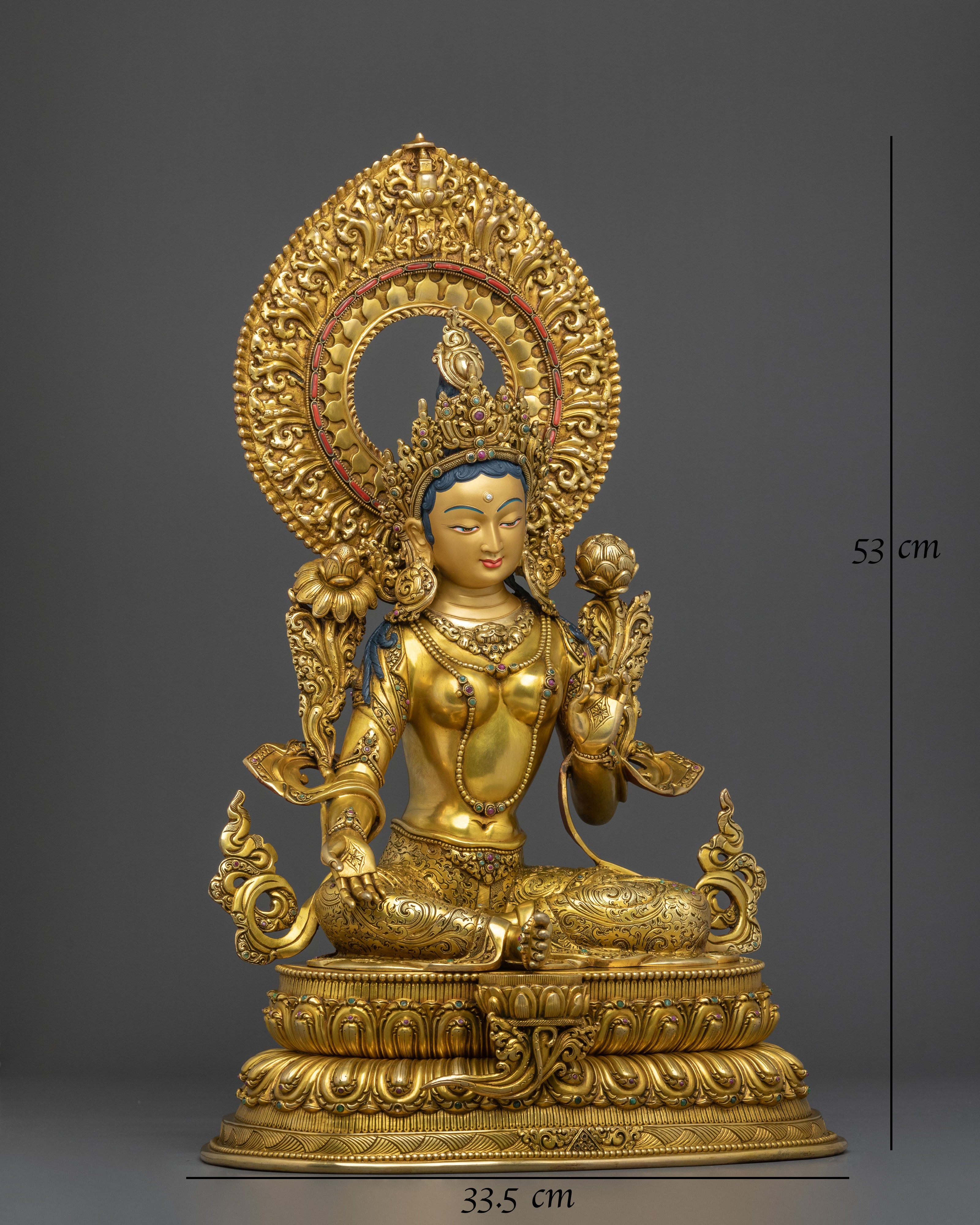 Tibetan Goddess Green Tara Statue | Buddhist Shrine