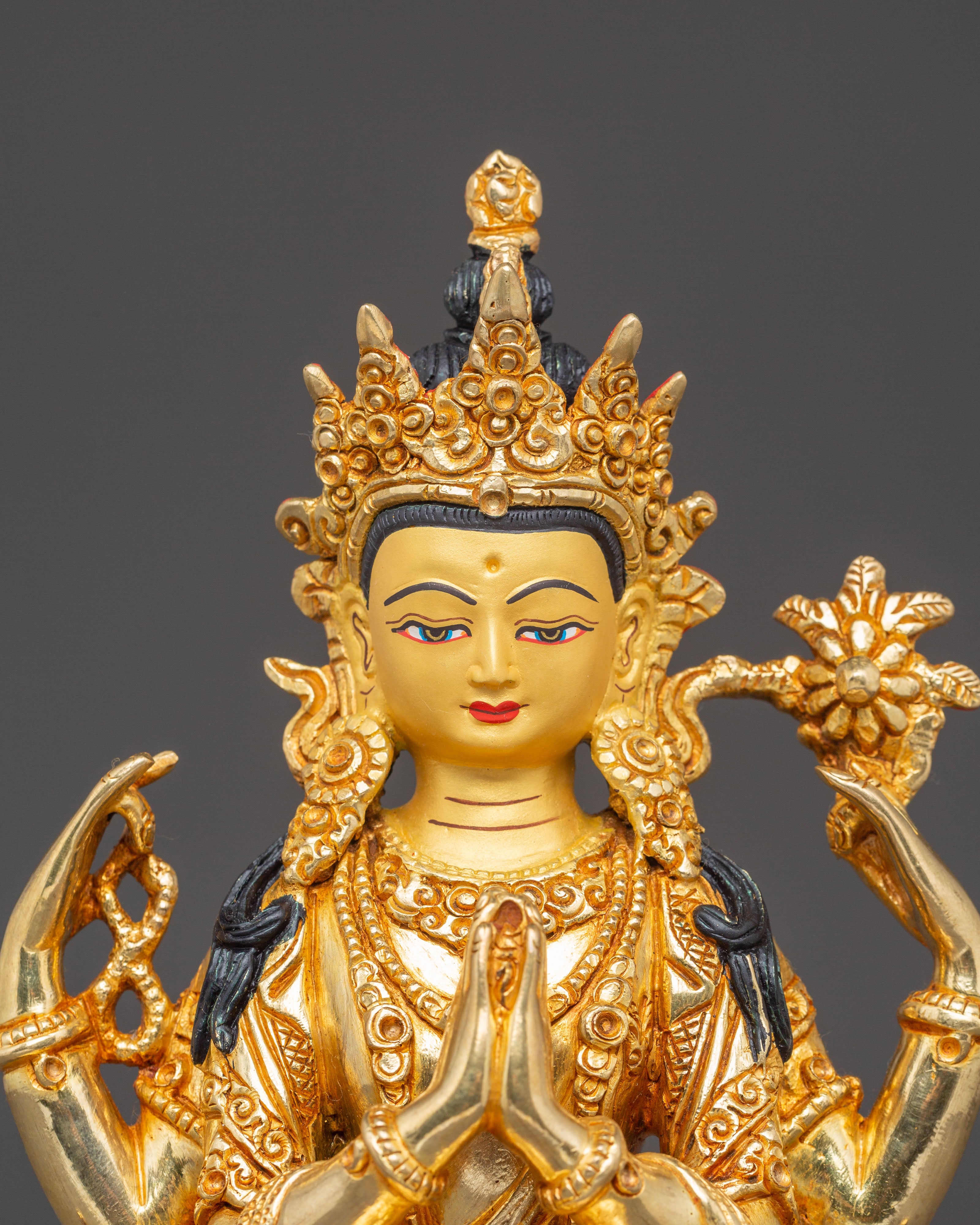 Handcrafted Statue of Four-Armed Chenrezig