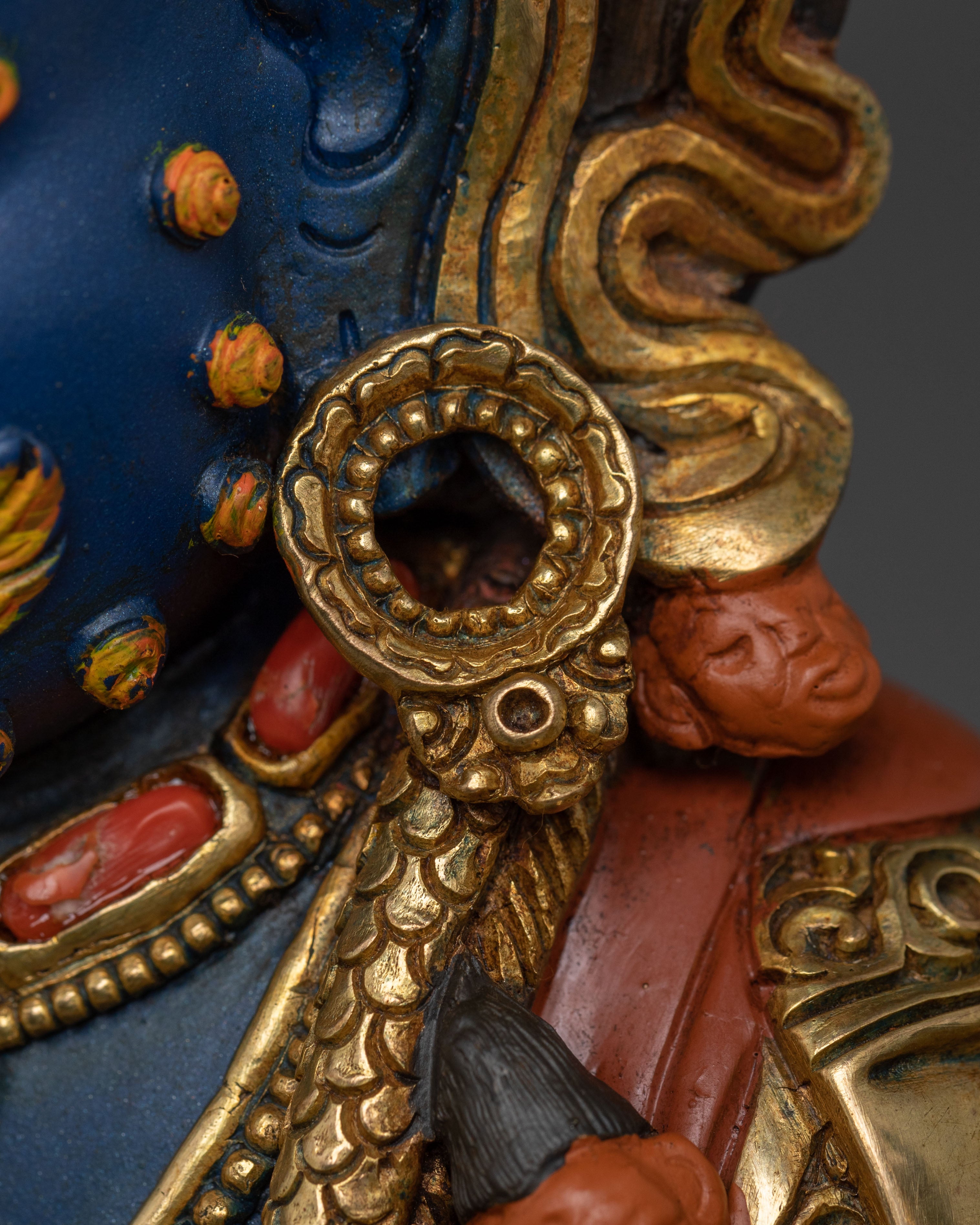 Handcrafted Four Armed Mahakala Statue | Himalayan Buddhist Protector