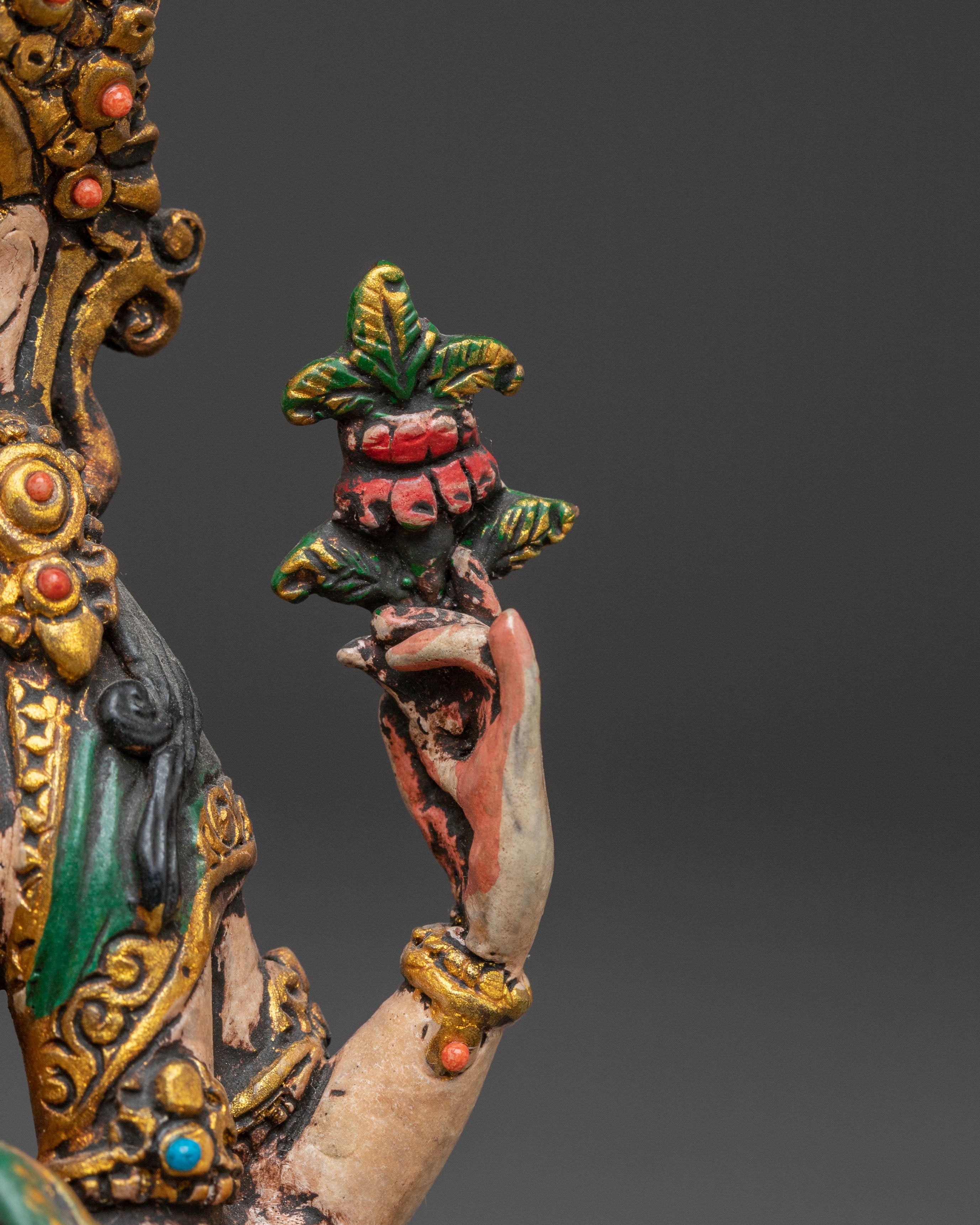 Handcrafted Copper Art of Four-Armed Chenrezig | Avalokiteshvara Statue