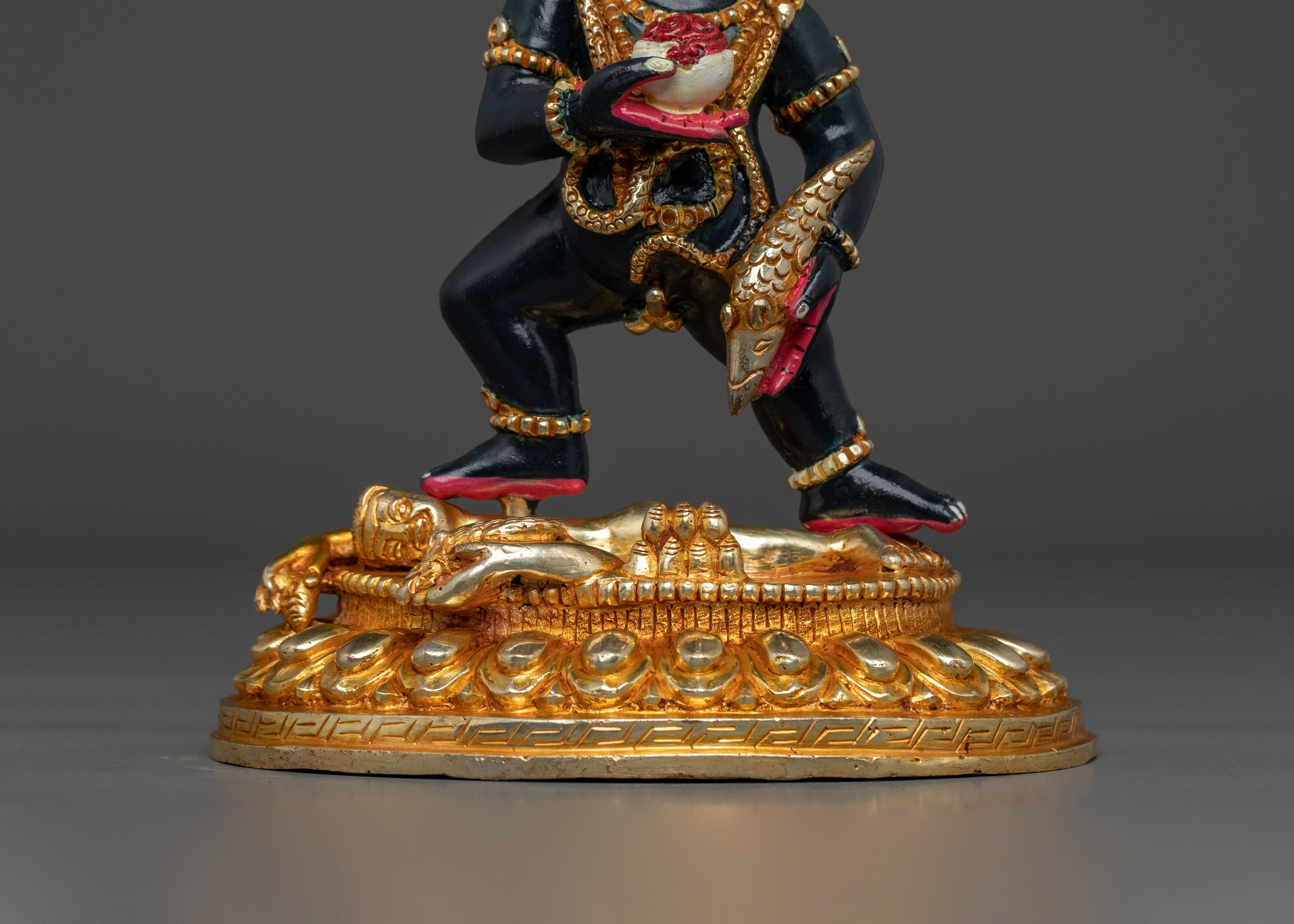 Black Dzambhala Protector Statue | Traditional Buddhist Deity Figure