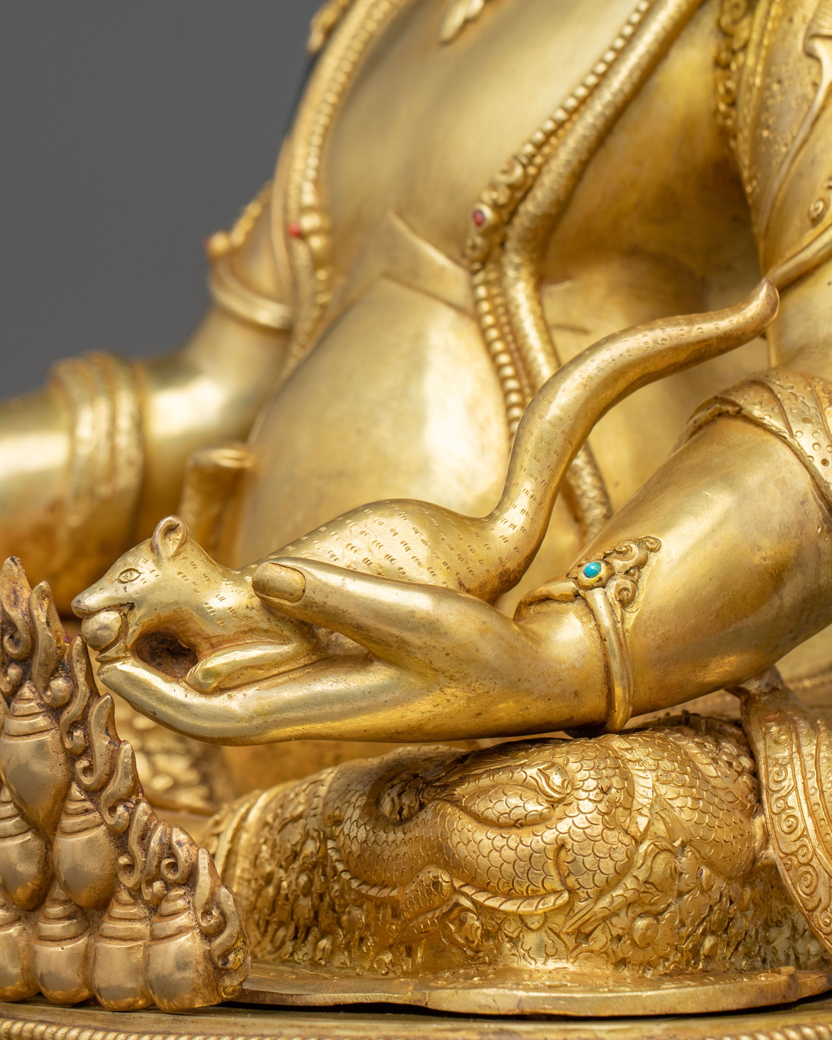 Dzambhala Sacred Statue | 24K Gold Gilded Buddhist God