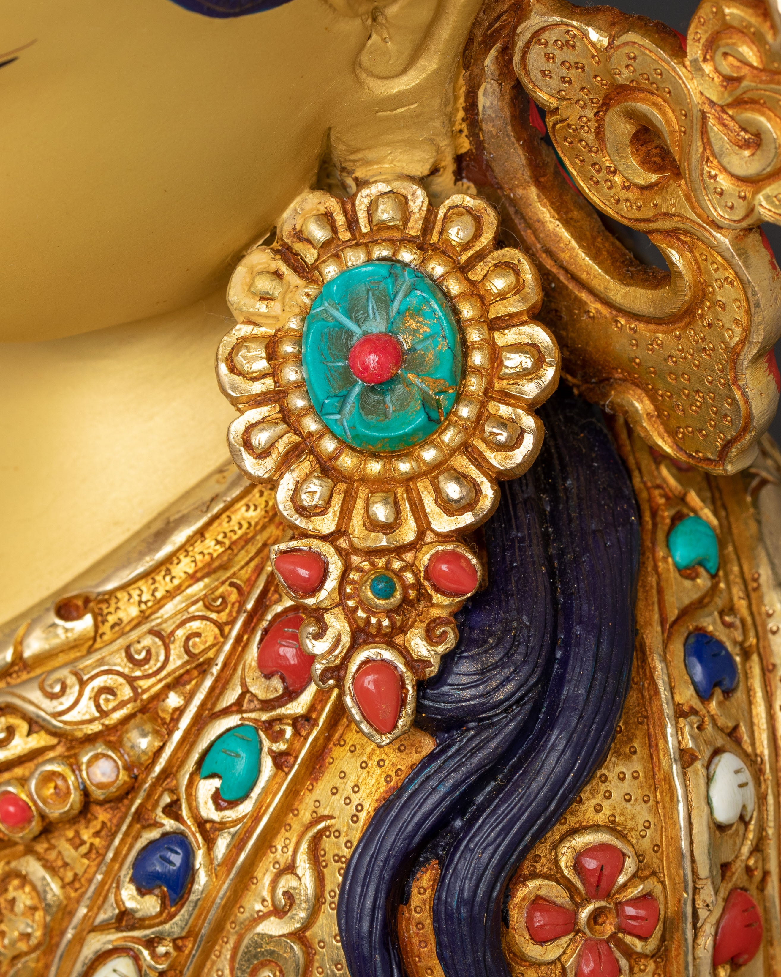 Golden Guru Rinpoche Statue | Padmasambhava Handcrafted Statue