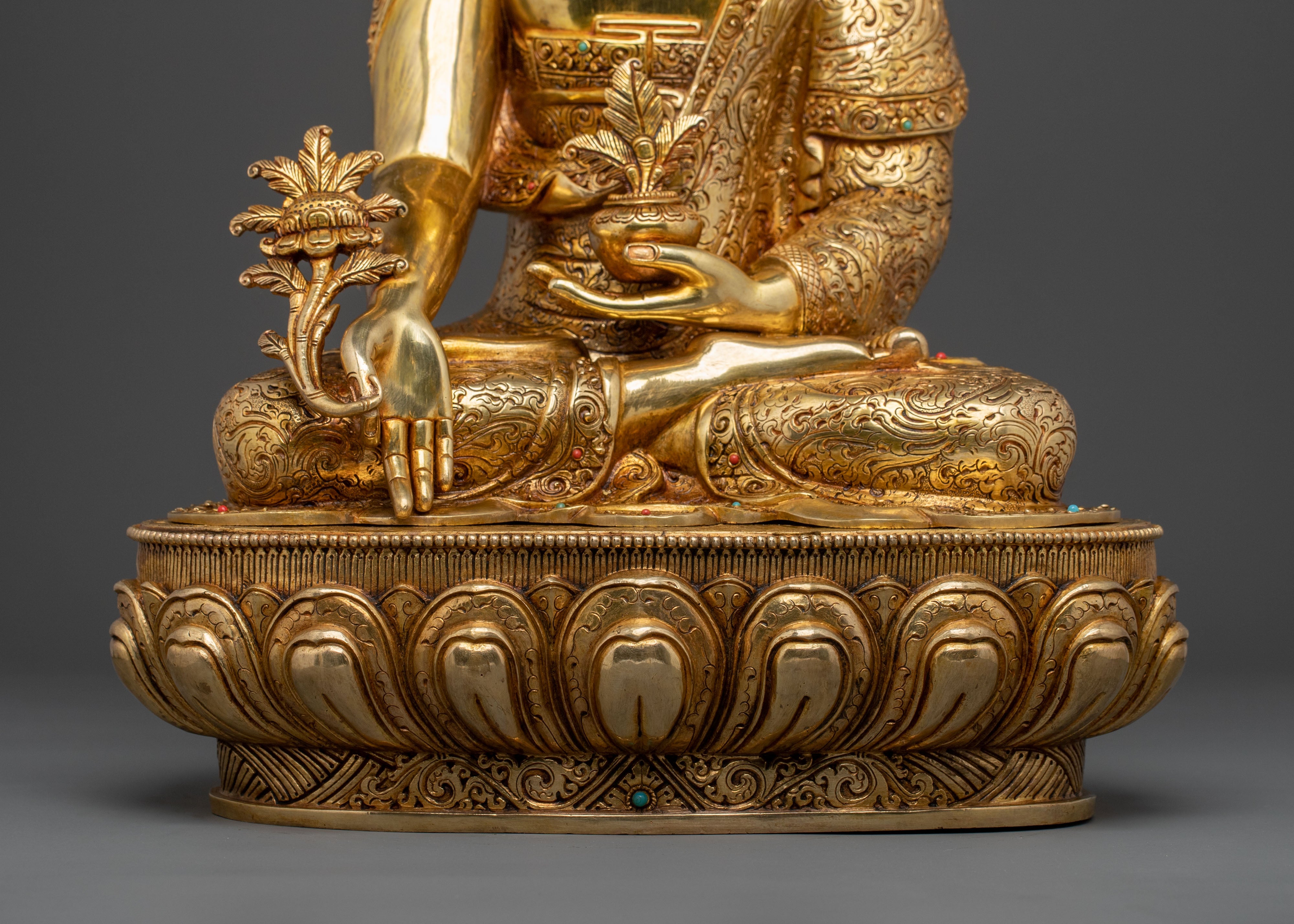 Medicine Buddha Golden Statue | Spiritual Healing