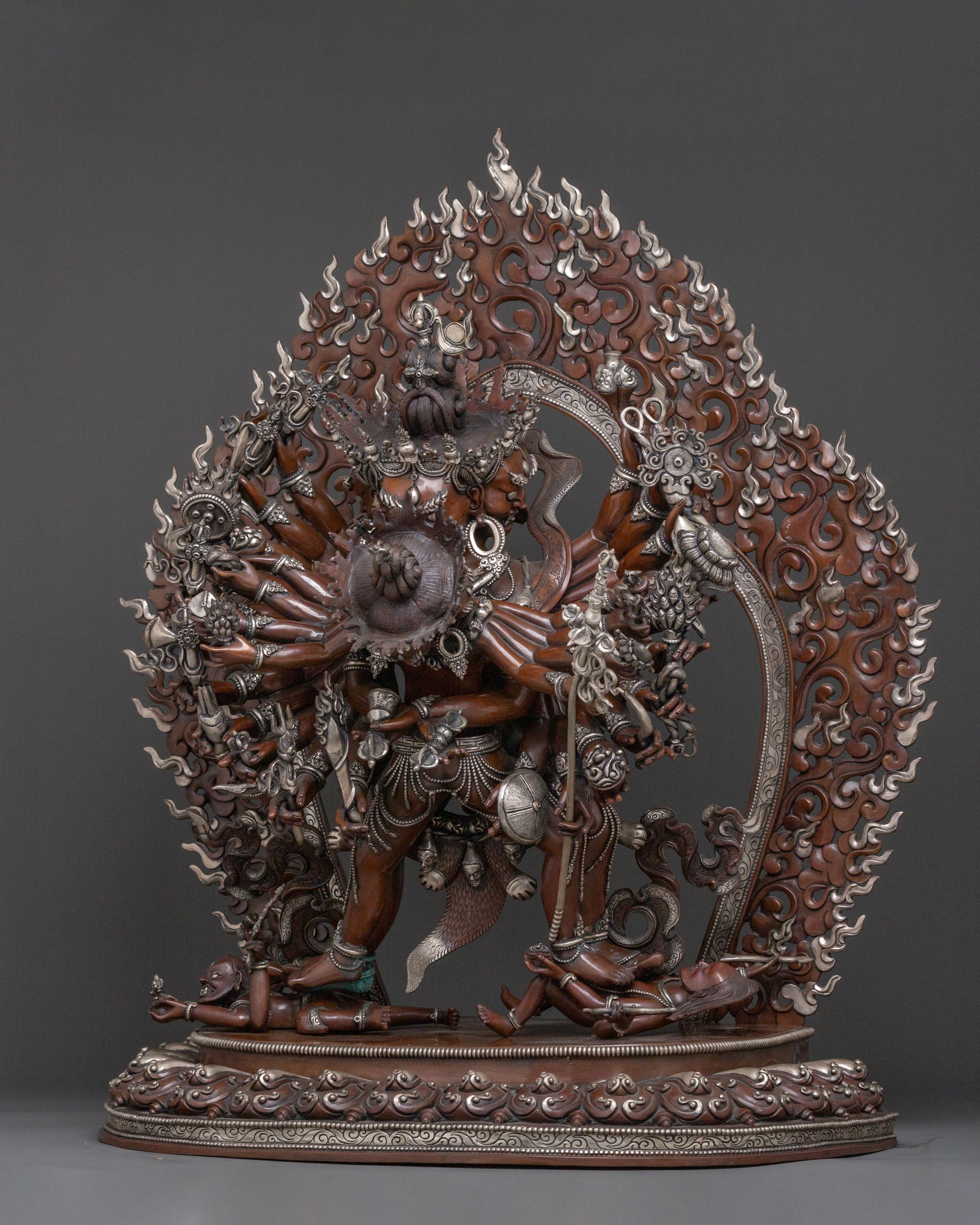 Kalachakra Handcrafted Statue | Silver-Plated Figurine