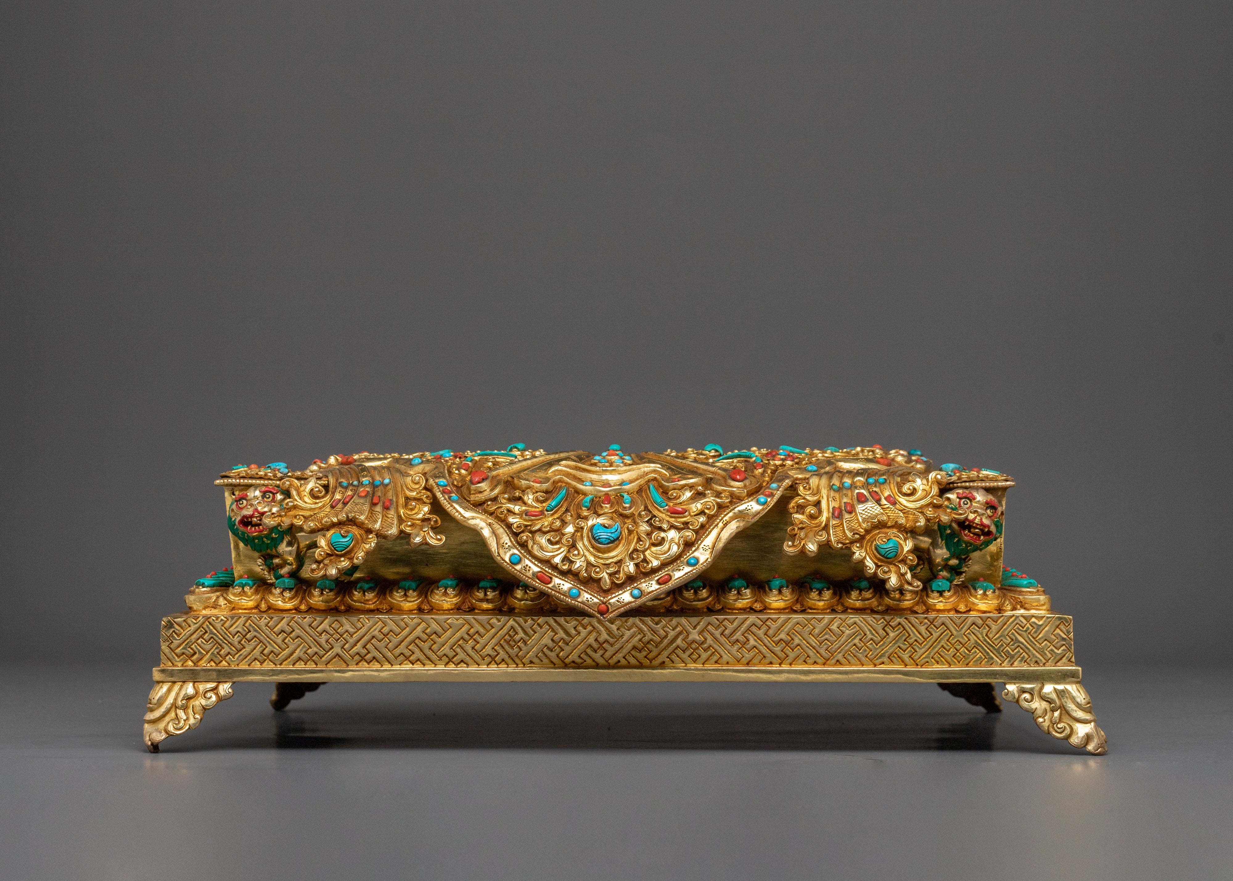 Traditional Handcrafted Throne: 24K Gold Gilded Artistry
