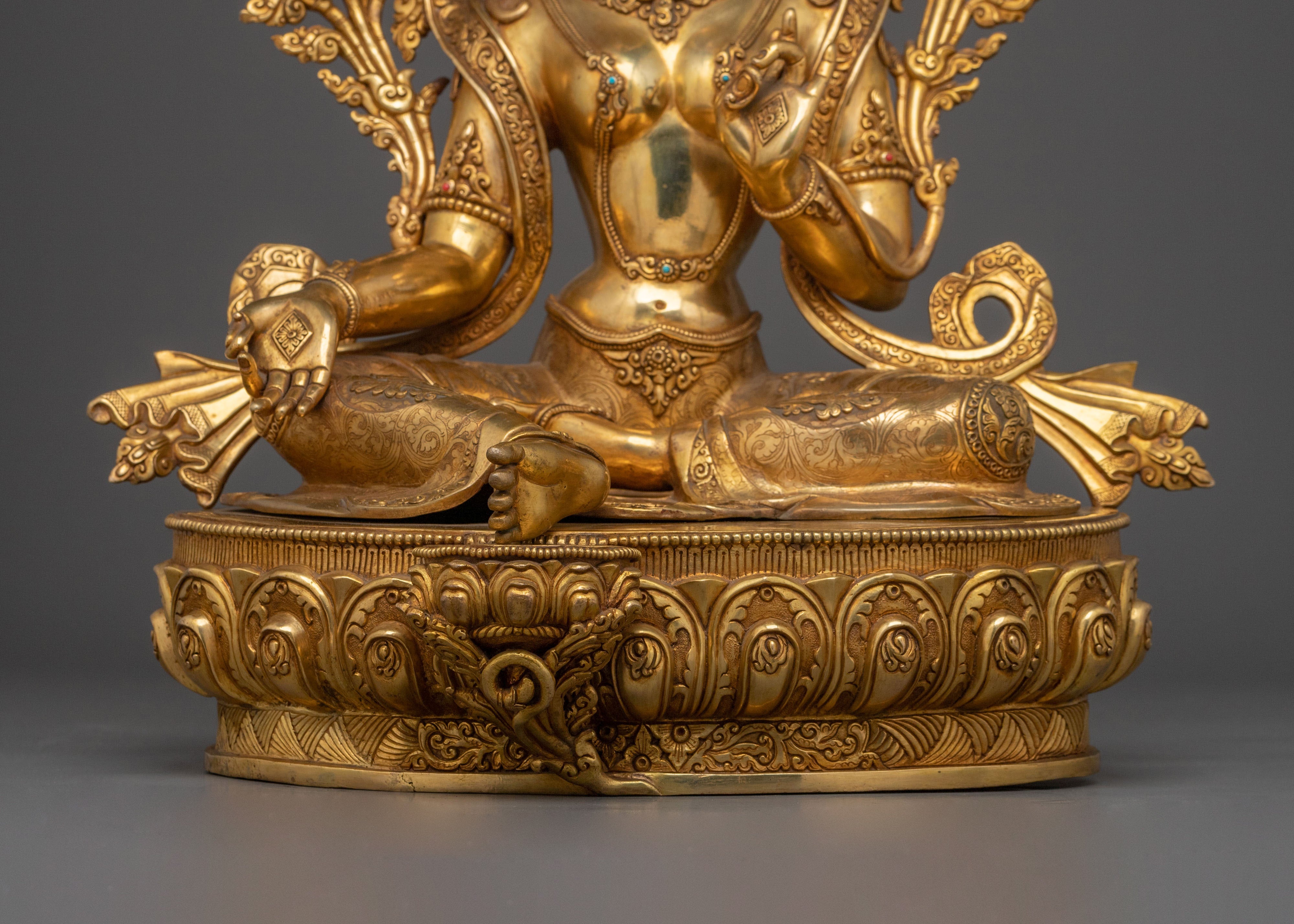 Handmade Green Tara Statue | Compassionate Goddess