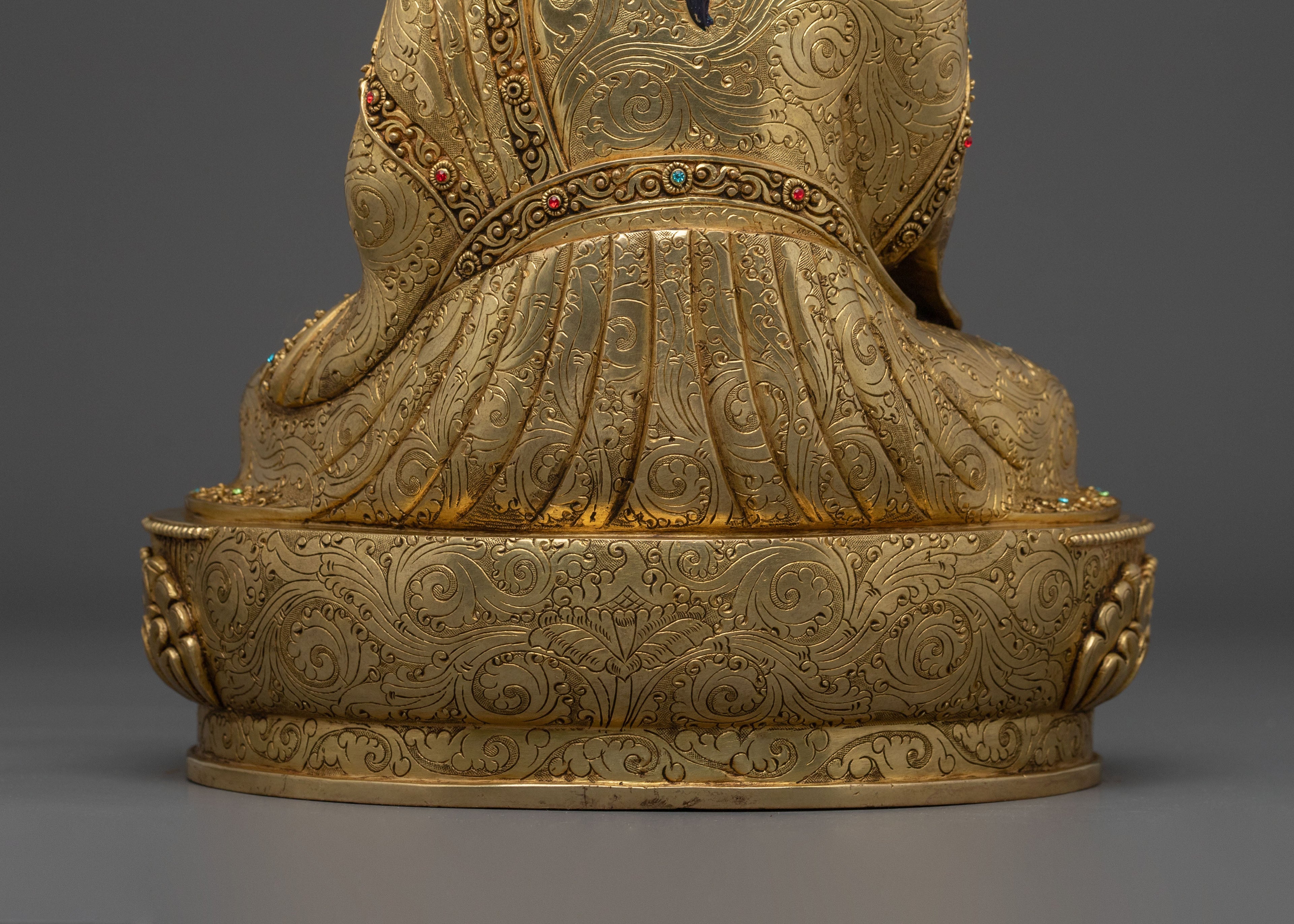 Guru Tsokye Dorje Sacred Sculpture | 24K Gold Gilded Vajrayana Statue