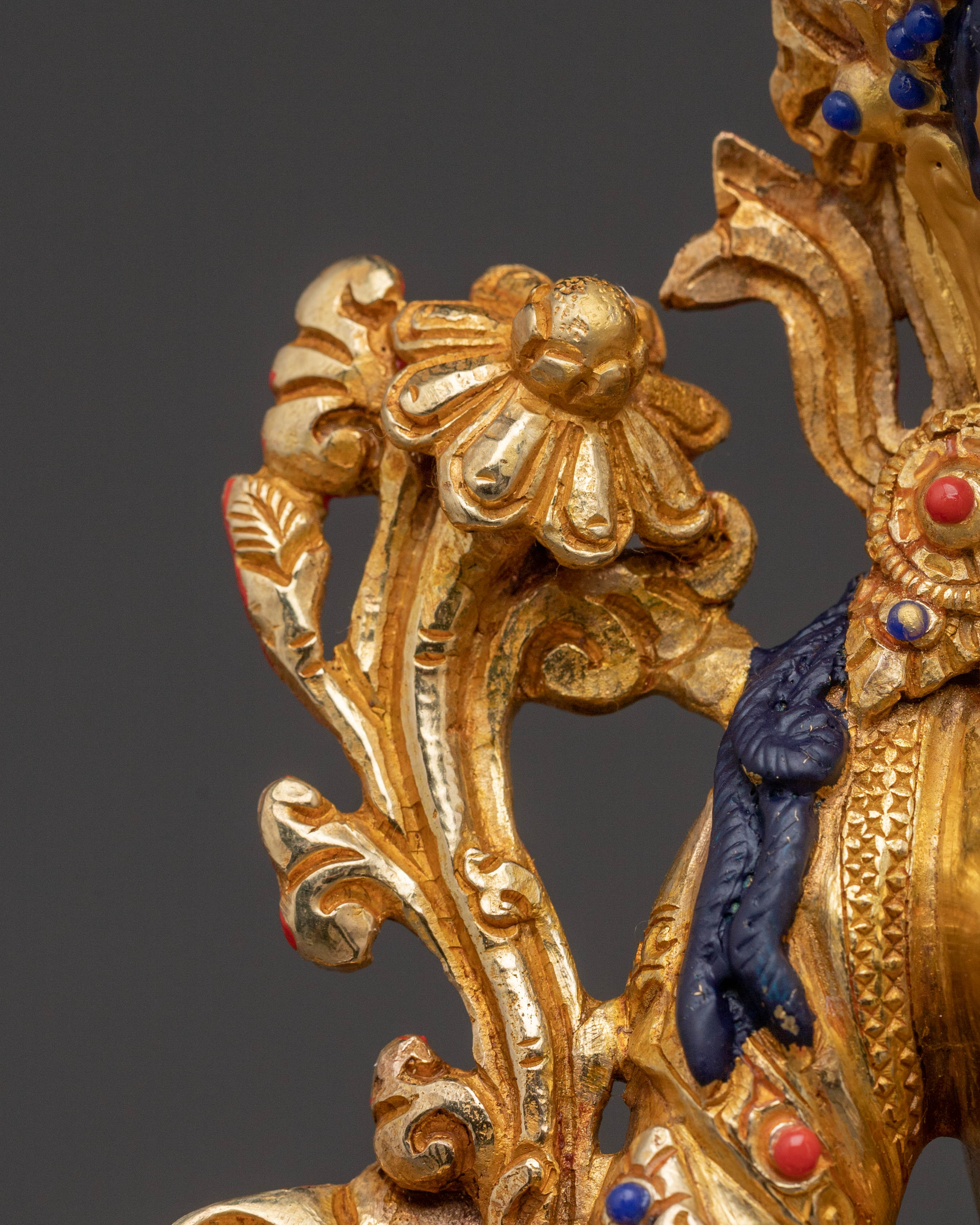 Golden Green Tara Statue for Sacred Spaces – Hand-Gilded Copper Art