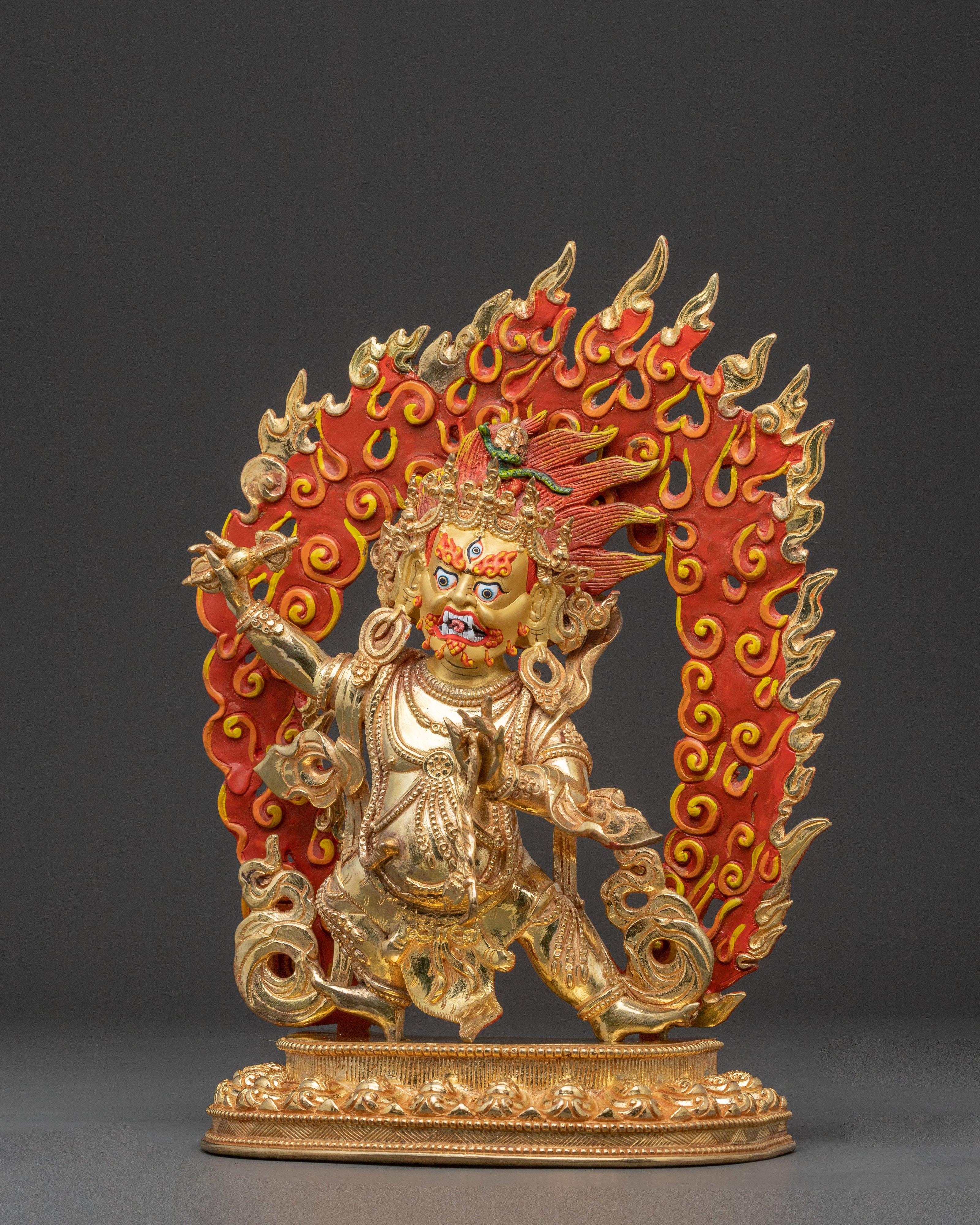 Vajrapani Bodhisattva Strength Statue - Gilded Copper Art