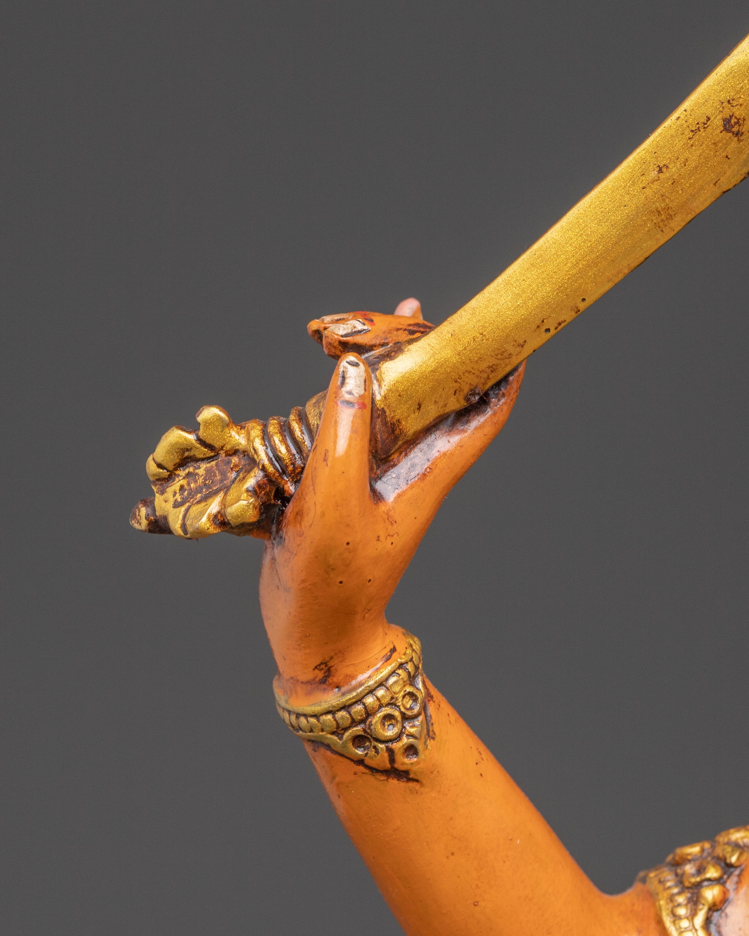 Handmade Statue of Bodhisattva Manjushri: Himalayan Artwork