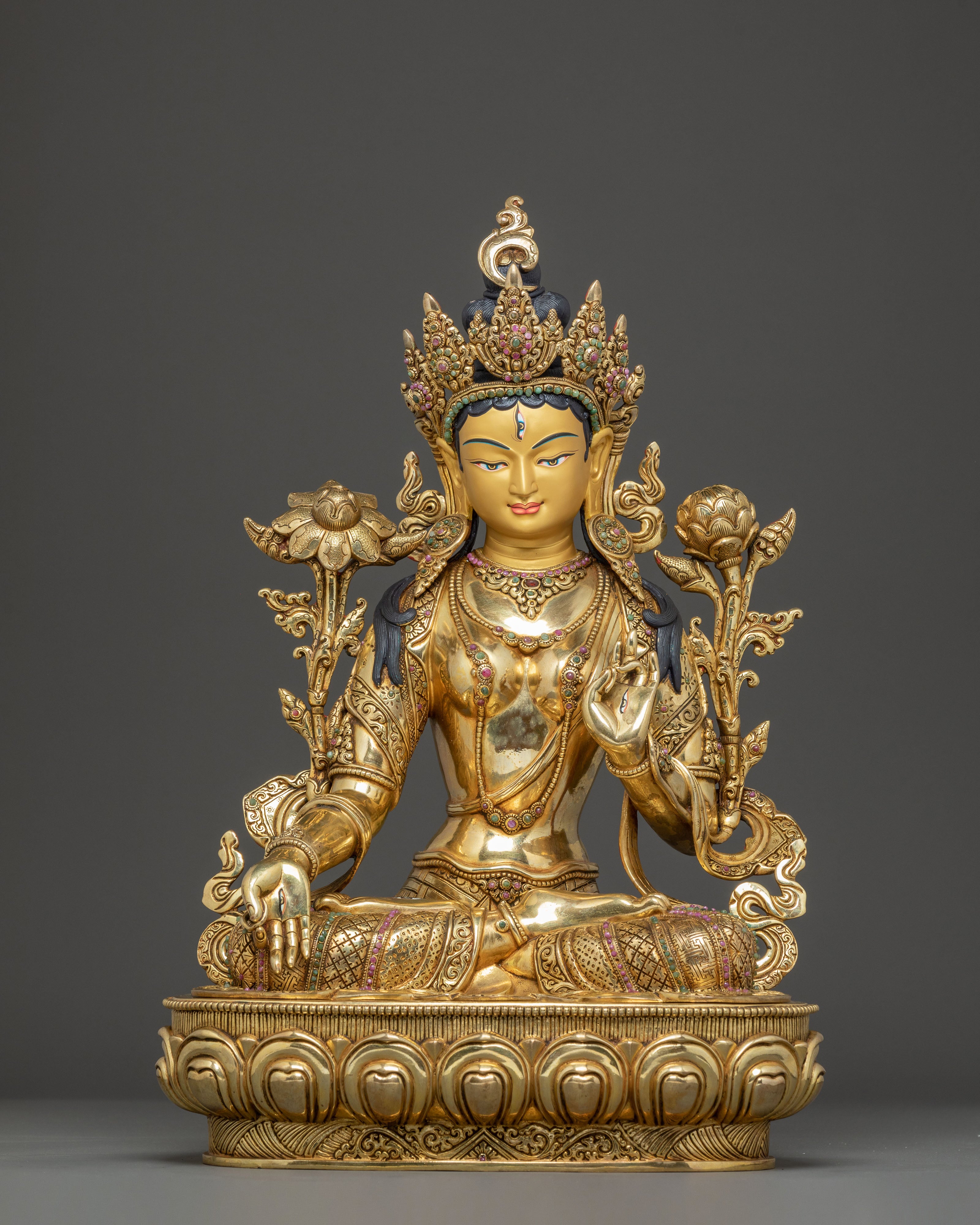 White Tara Statue: Deity of Long Life and Good Health