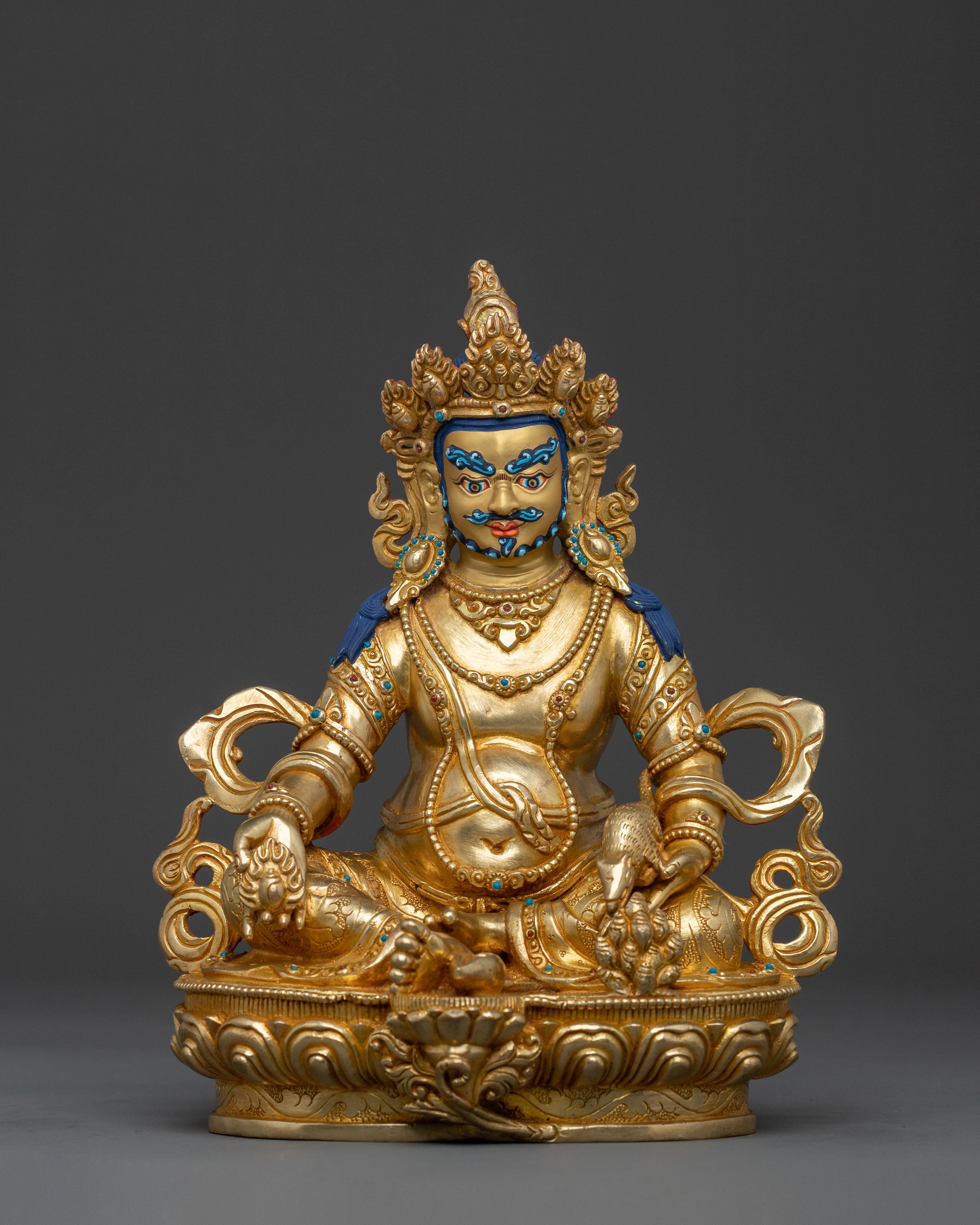 Dzambhala Wealth Deity Handcrafted Statue