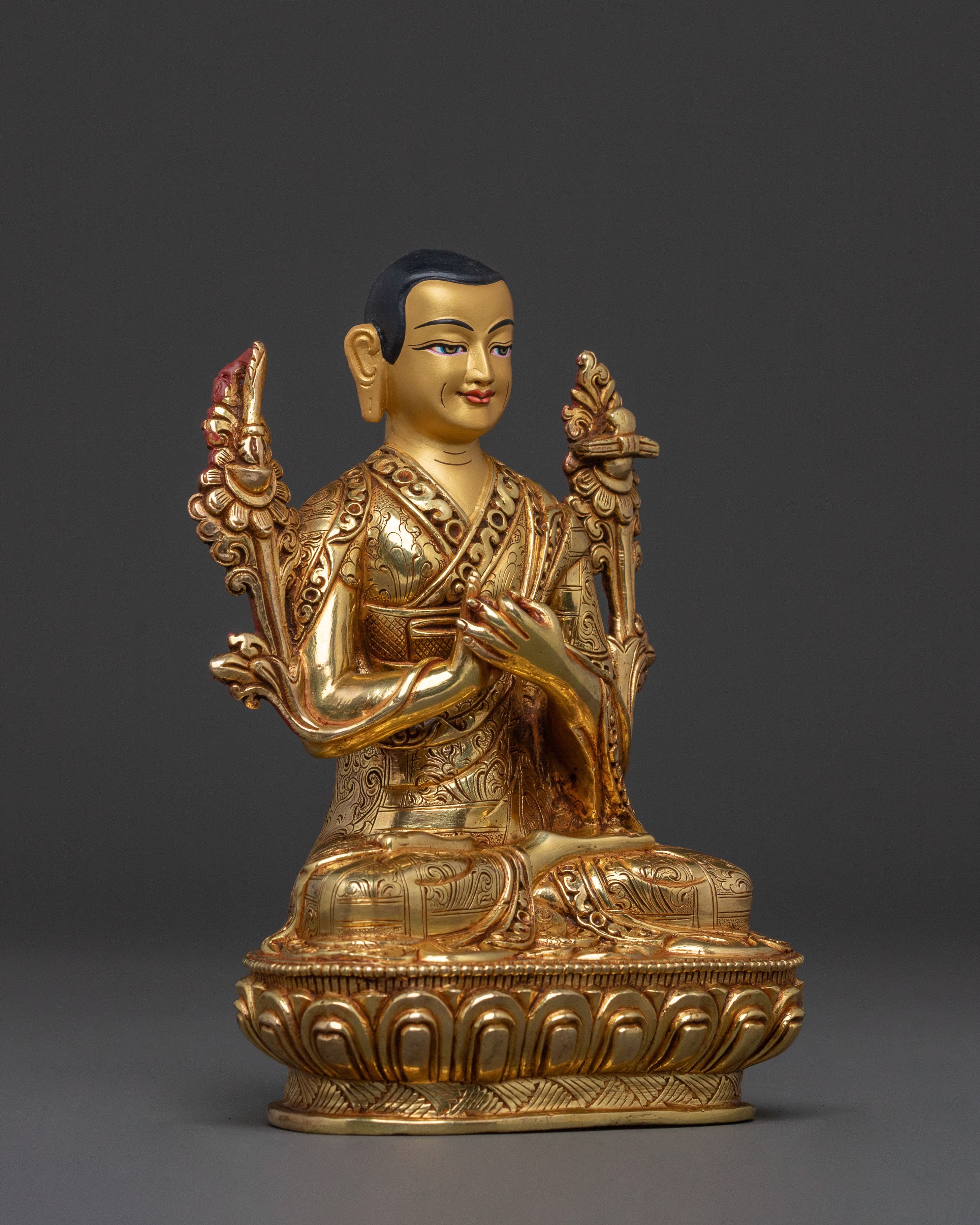 Sacred Tsongkhapa Statue with Disciples | Symbol of Wisdom