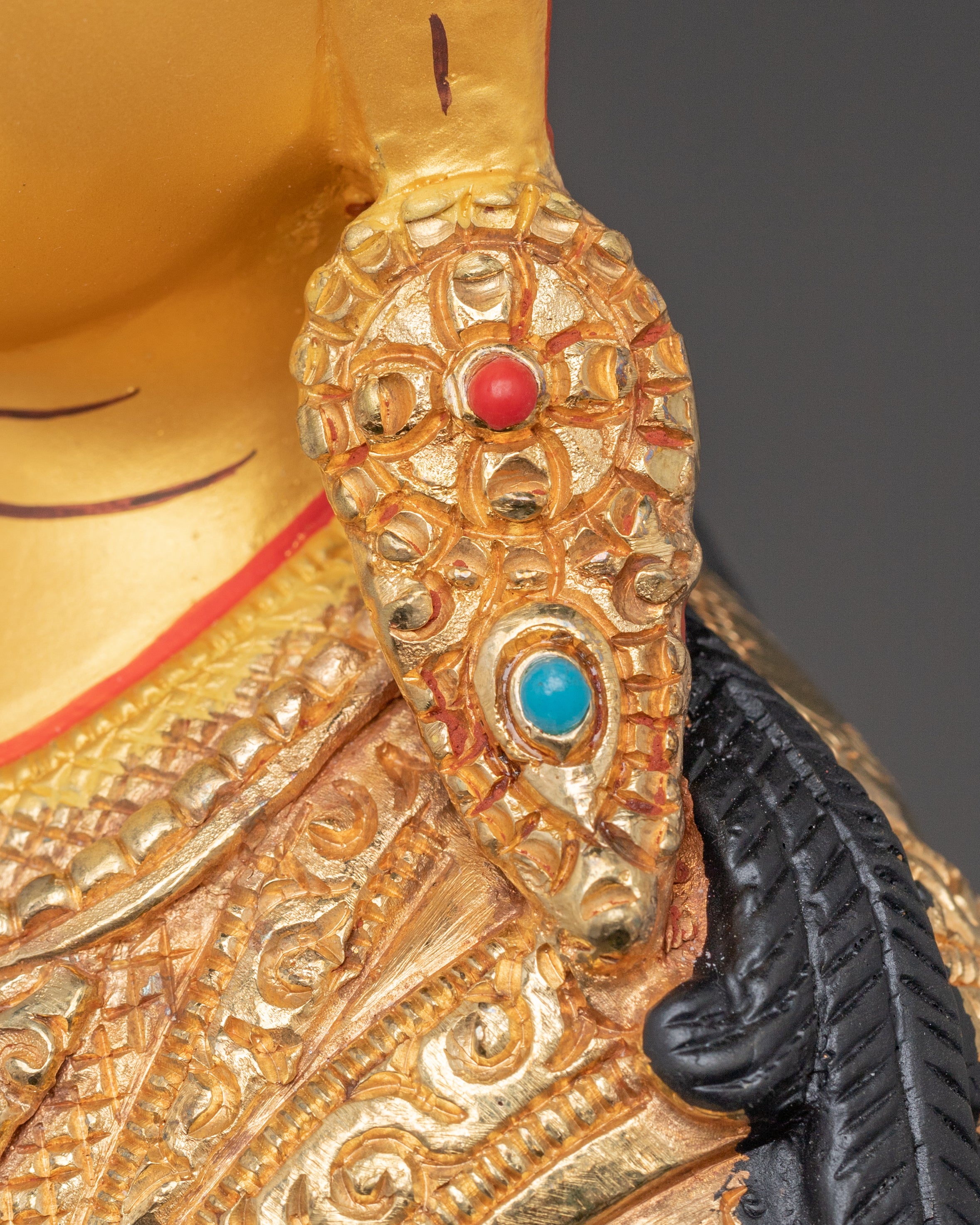 Golden Padmasambhava Handmade Statue | Guru Rinpoche Artwork