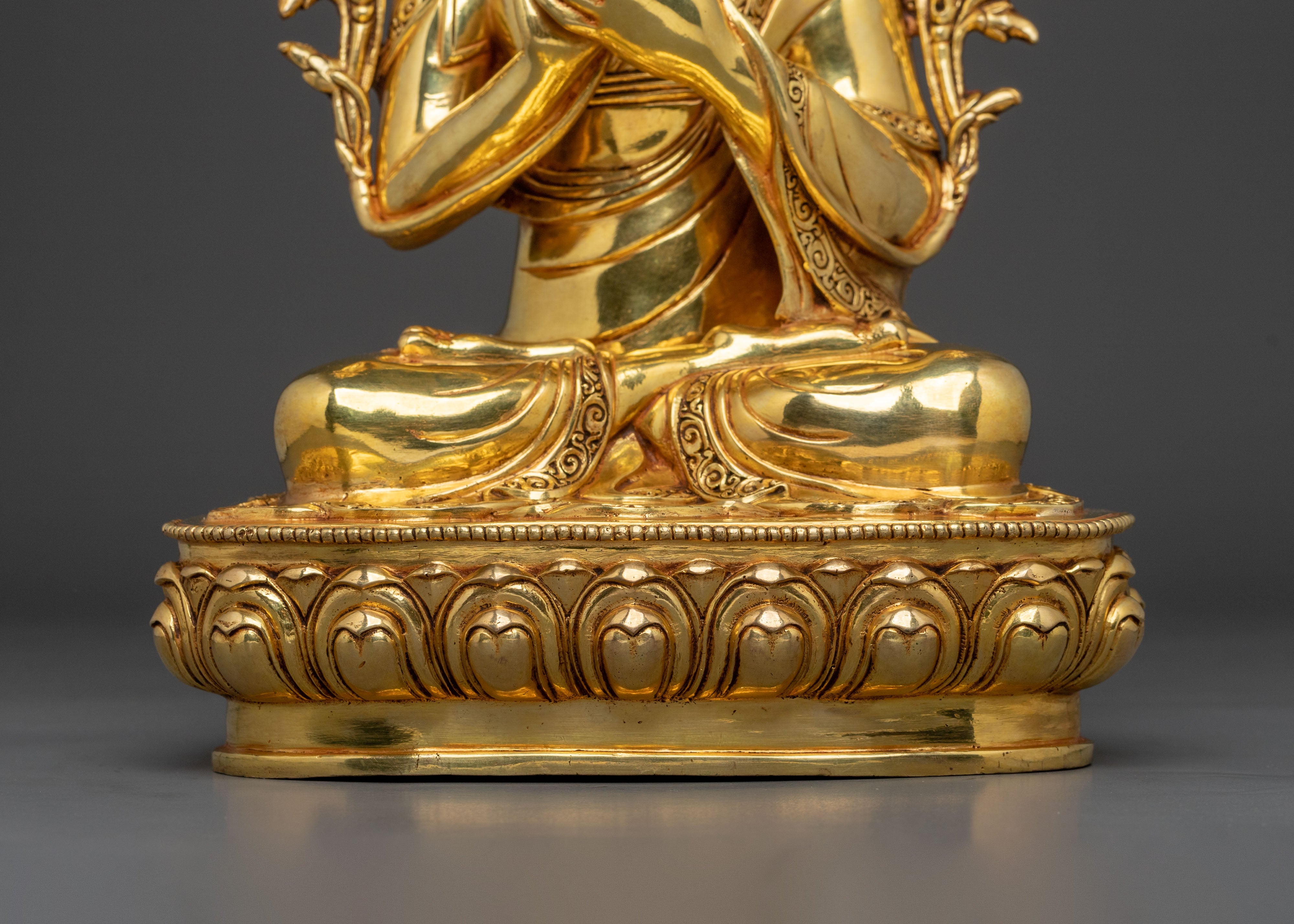 Tsongkhapa with Disciples Handcrafted Statue Set