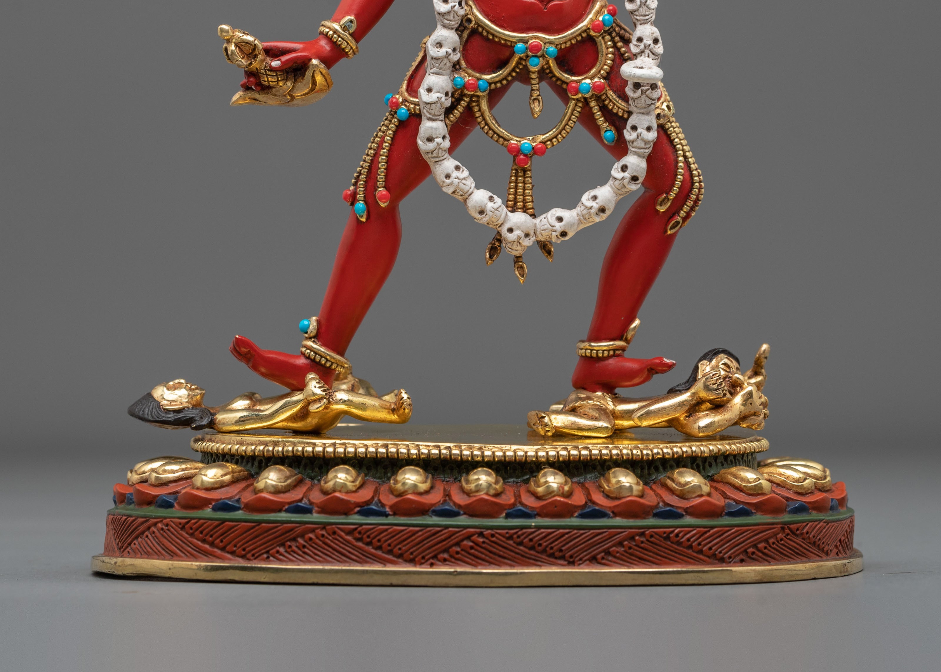 Copper Vajrayogini Statue with Gold and Acrylic Painting | Flame of Wisdom