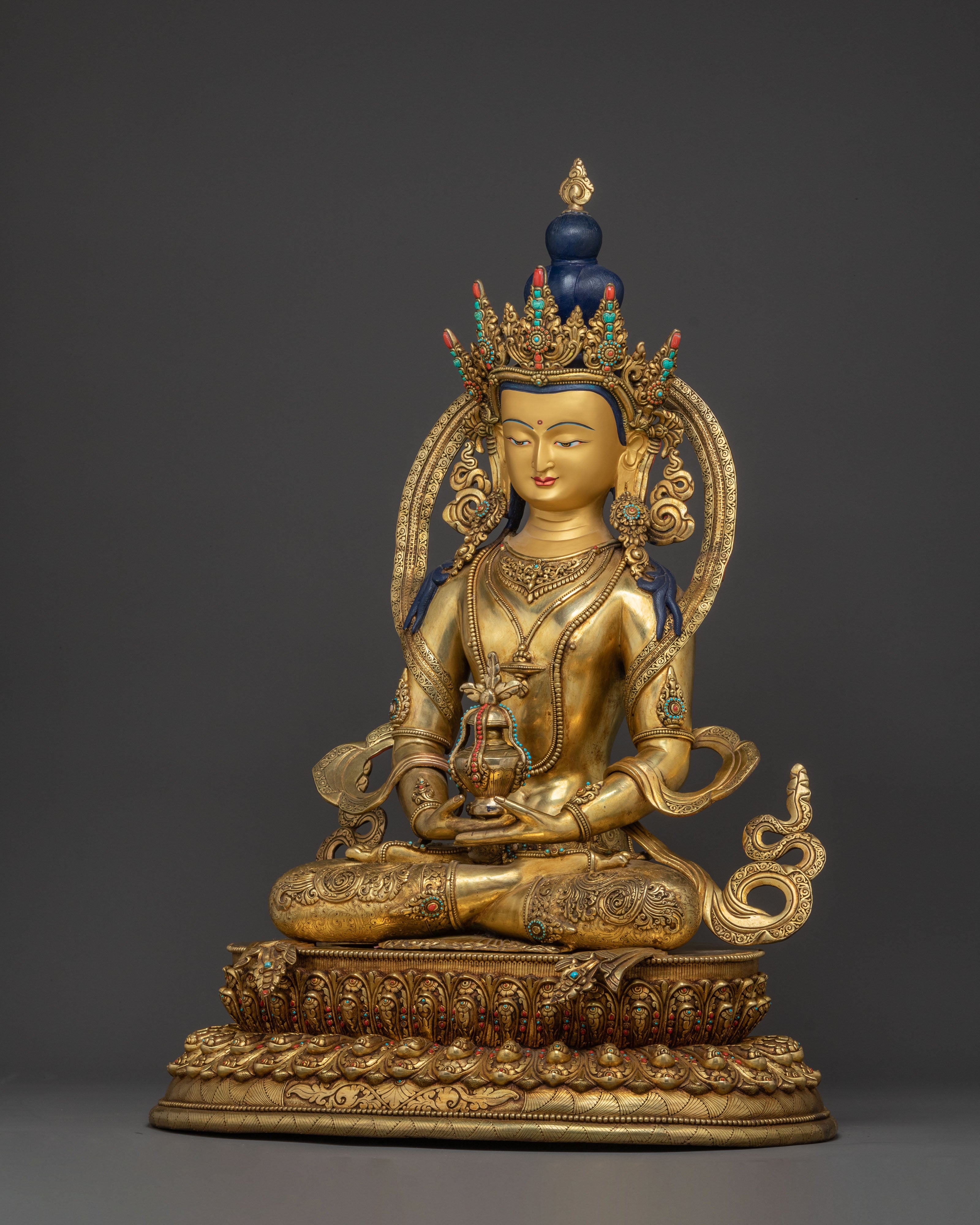 Amitayus Buddha Statue: 24K Gold Gilded | Symbol of Longevity