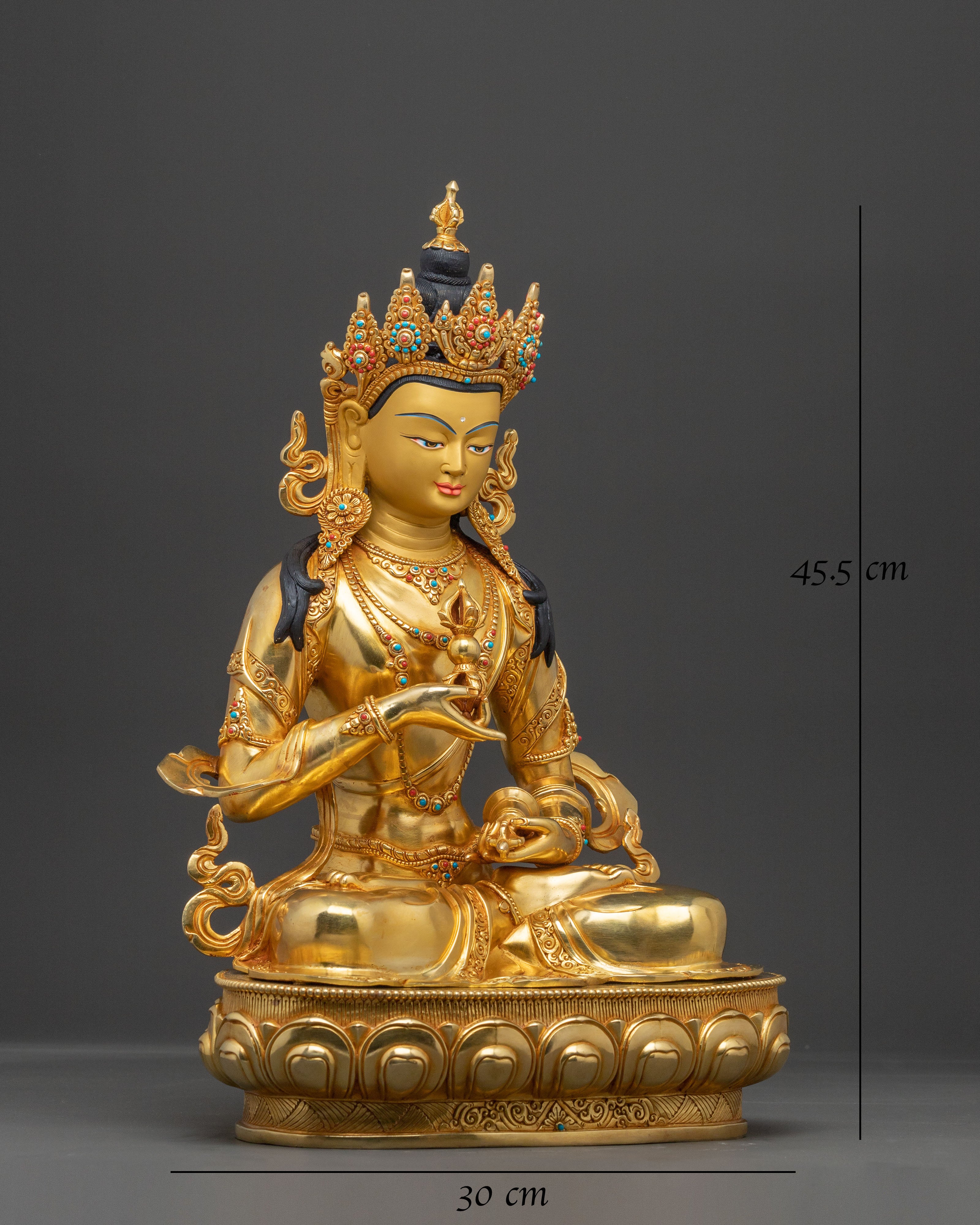 Vajrasattva Wisdom Purifier Statue: Gilded Copper Artwork