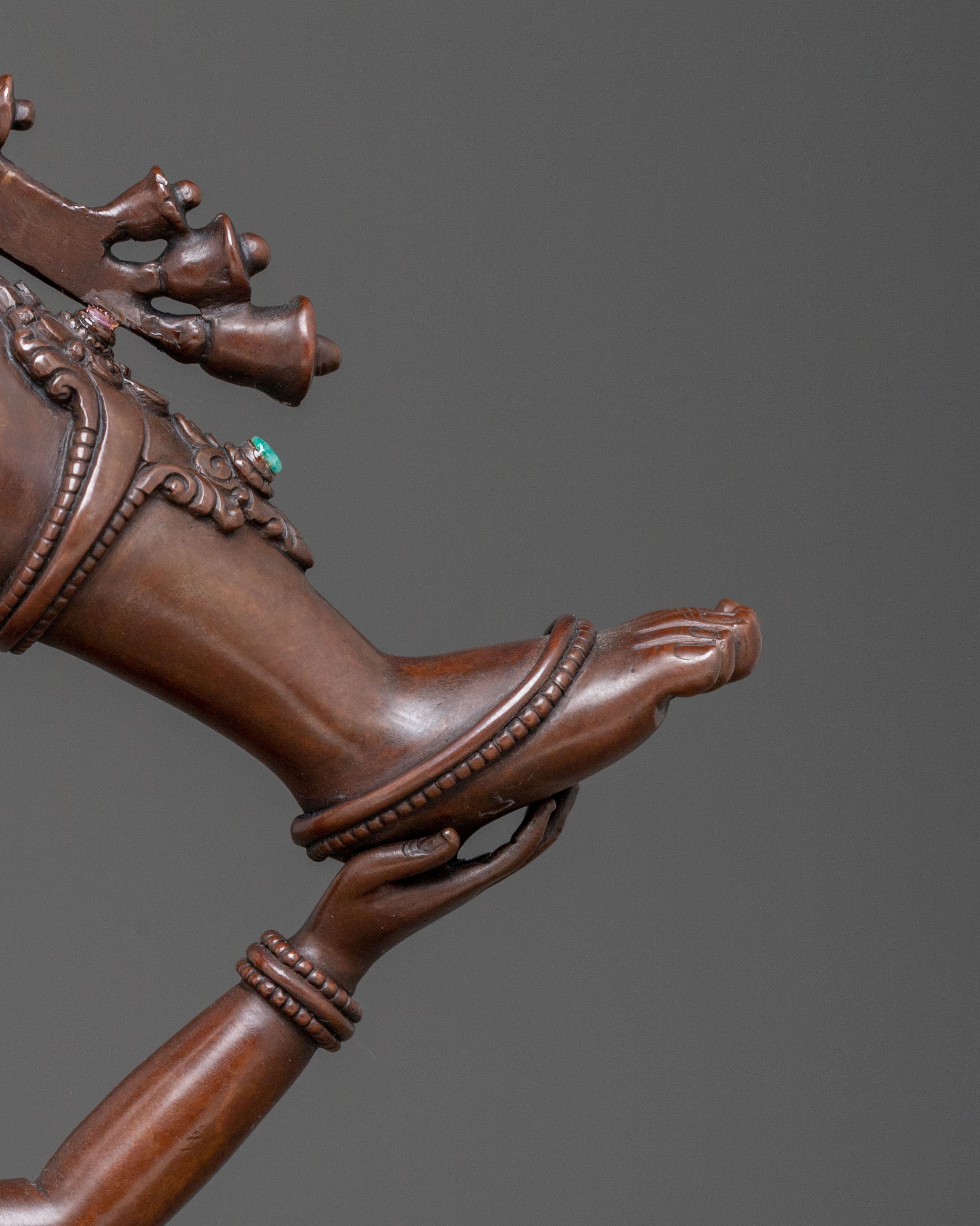 Goddess Siddhi Laxmi: Oxidized Copper Figurine