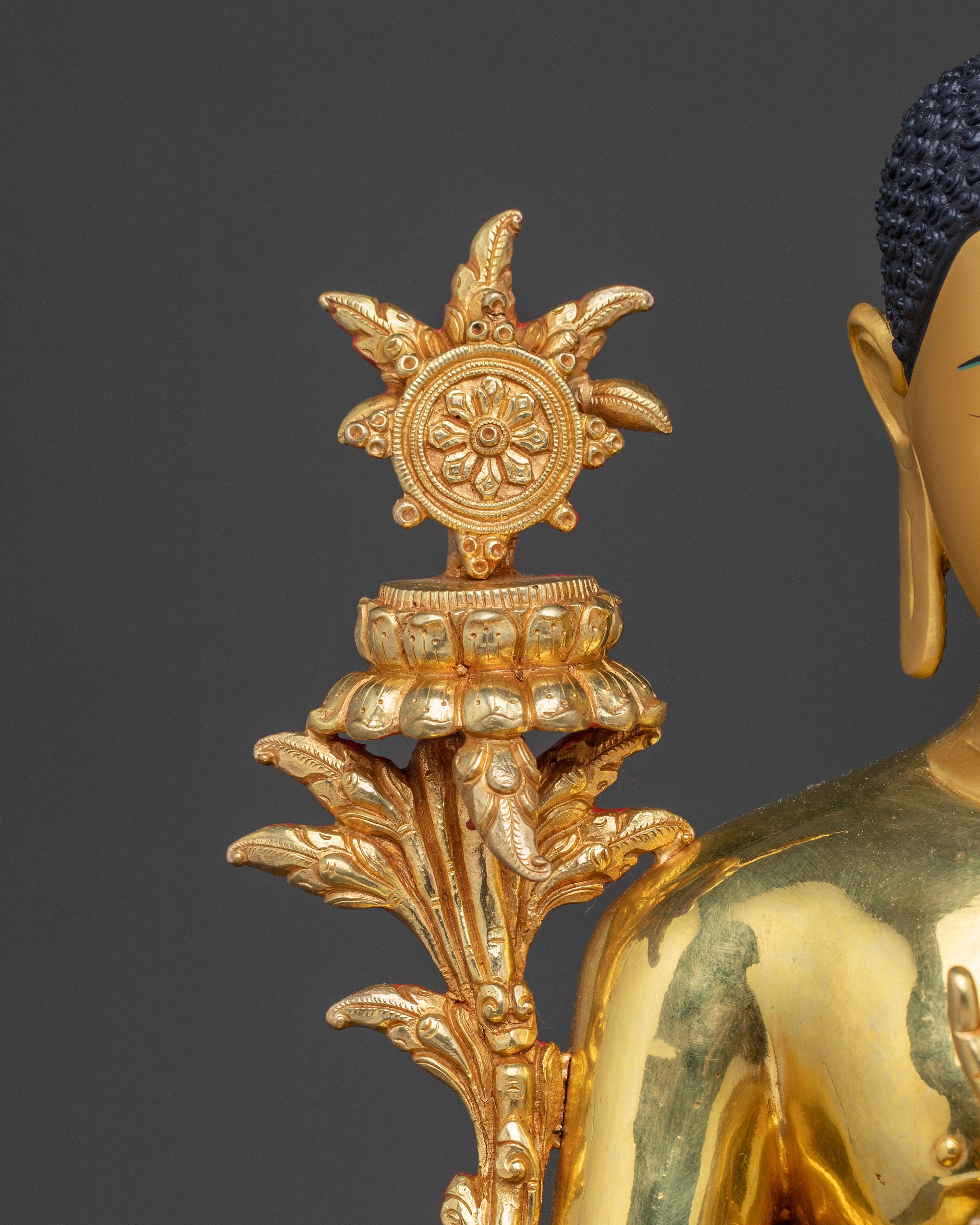 Maitreya Buddha Blessing Statue - 24K Gold Gilded
