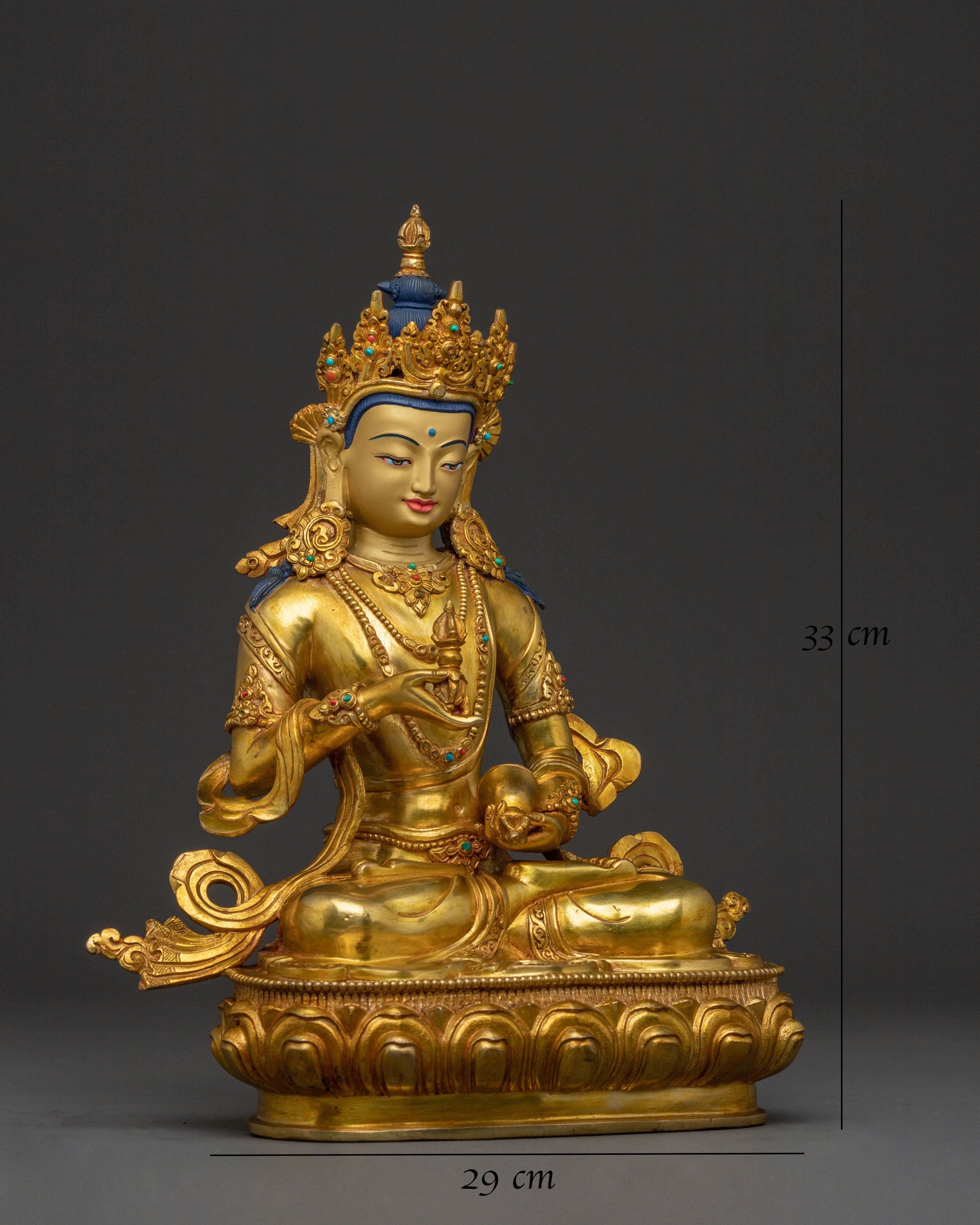 Vajrasattva Embodiment of Purity – Handcrafted 24K Gold Gilded Statue