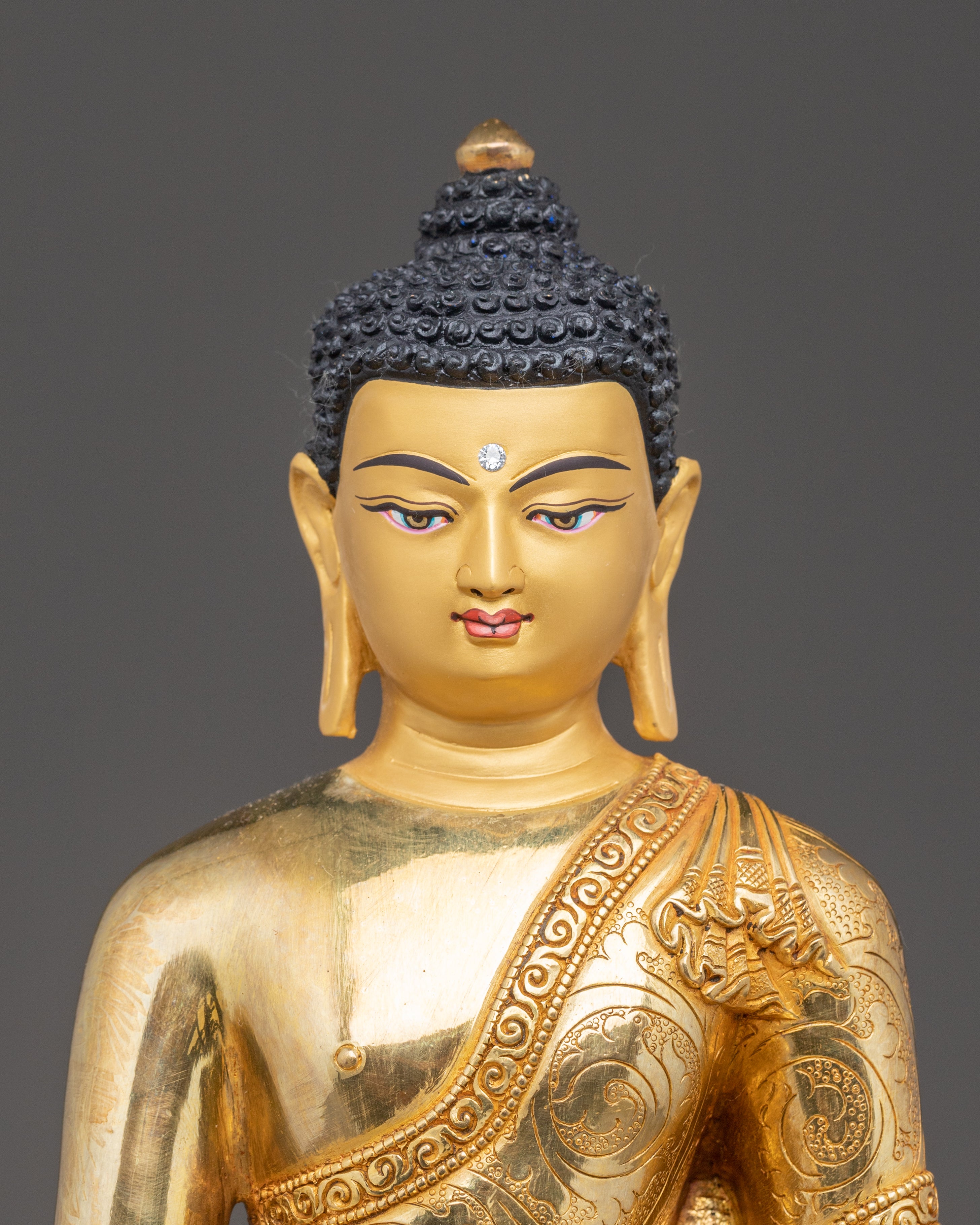 Handcrafted Radiant Shakyamuni Buddha Art | Peaceful Dharma Icon
