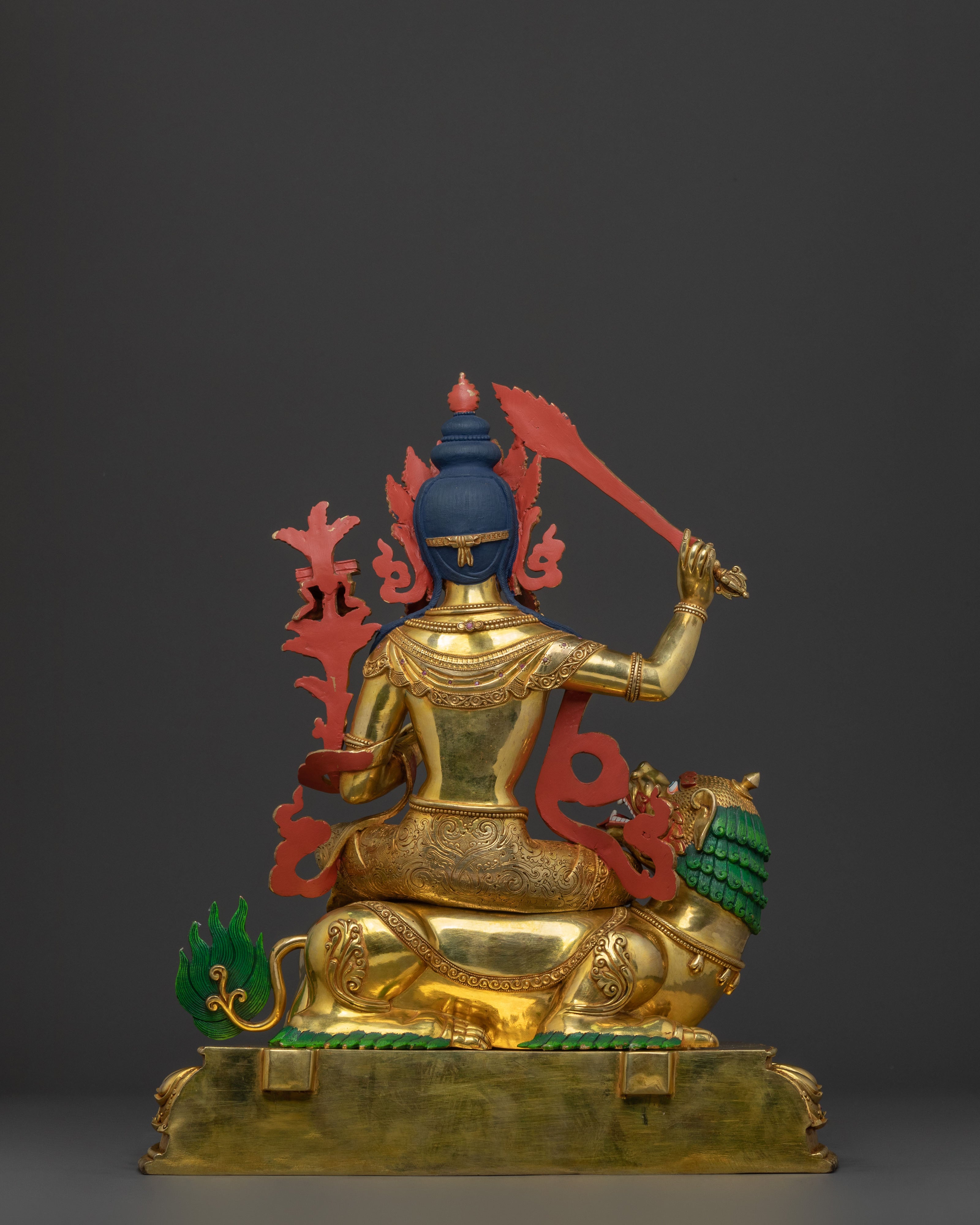 Simhanada Manjushri Sacred Statue for Rituals