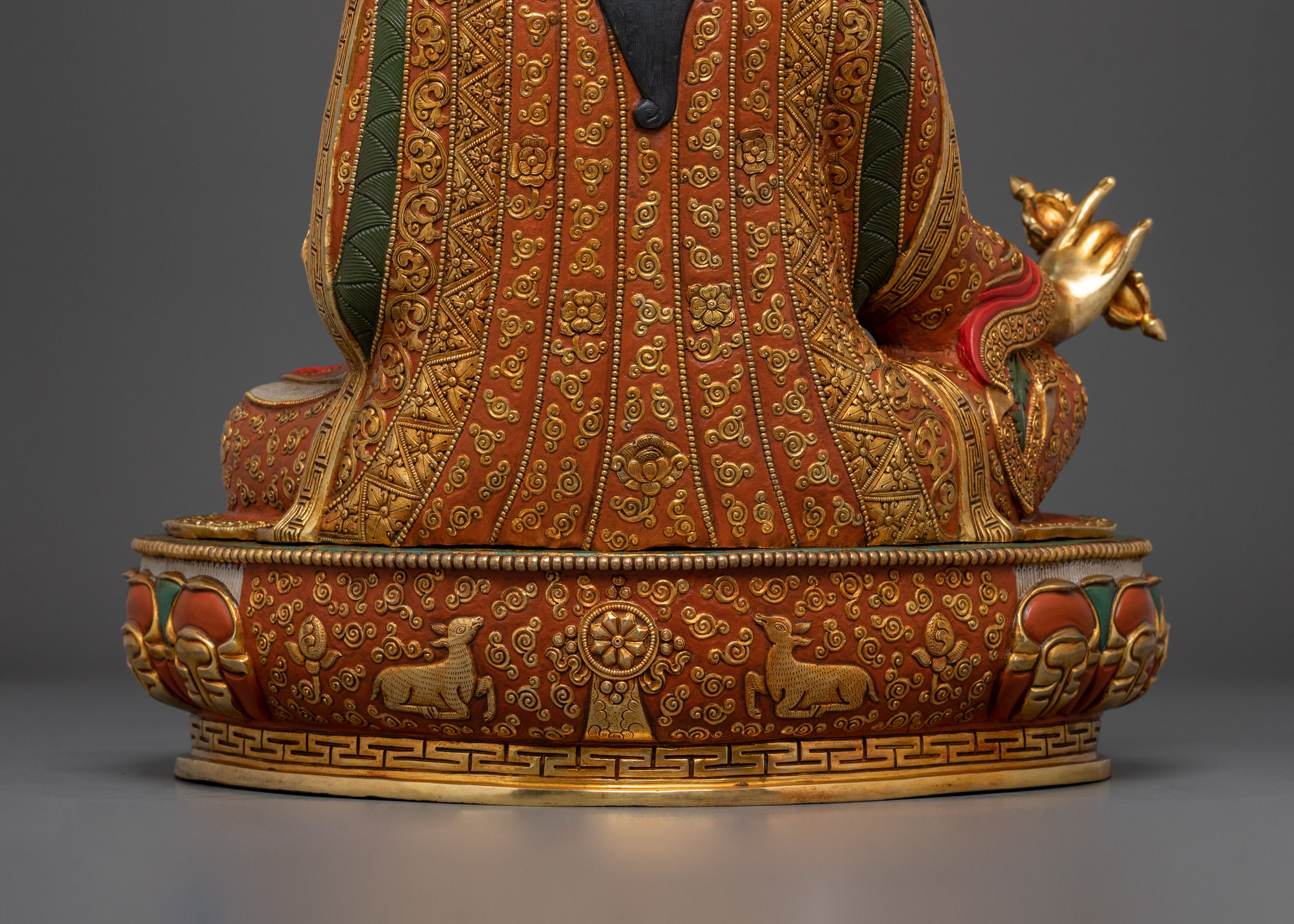 Guru Rinpoche Vajrayana Master Sculpture | Tibetan Buddhist Altar Decor