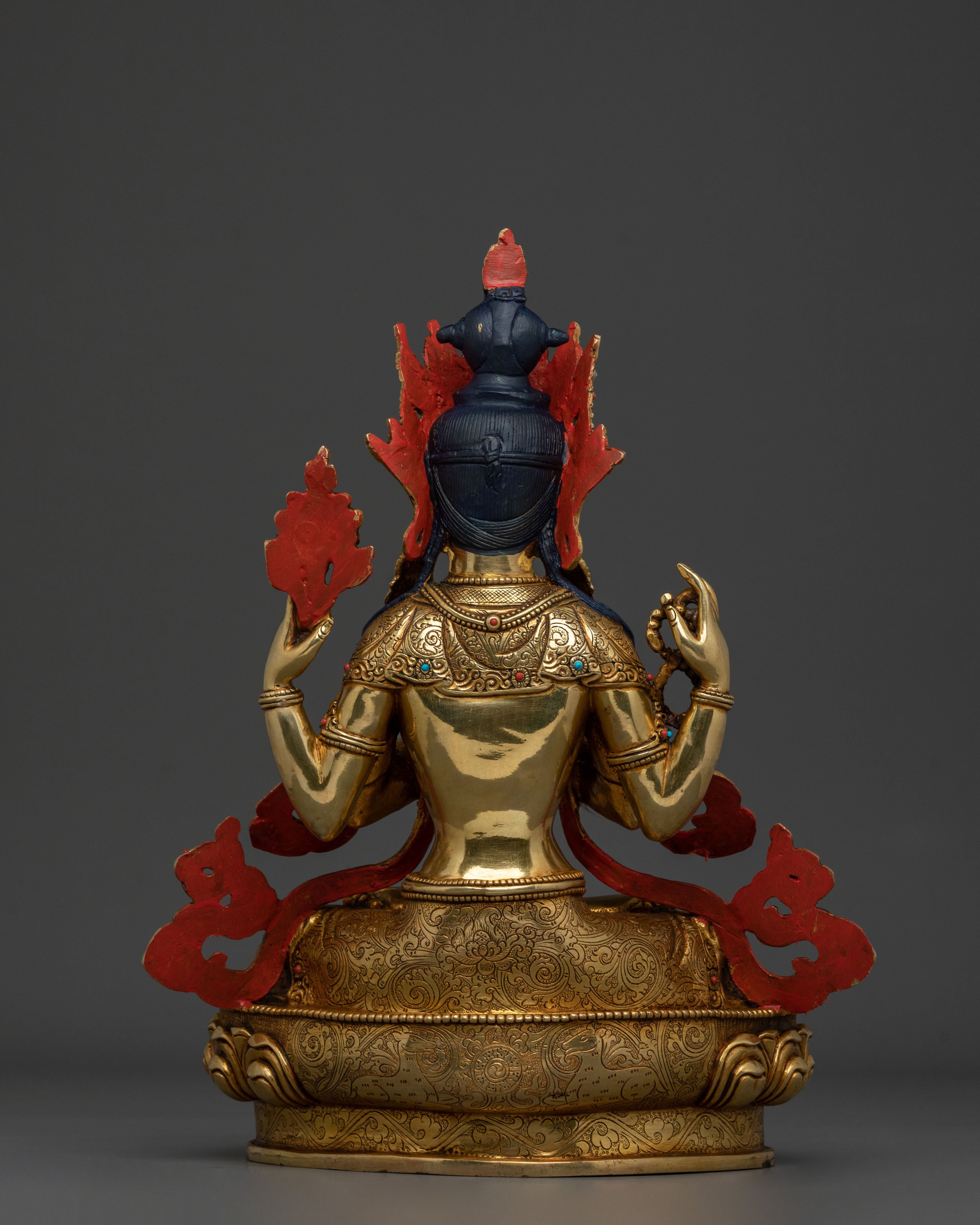 Four Armed Chenrezig Statue: Compassionate Figurine