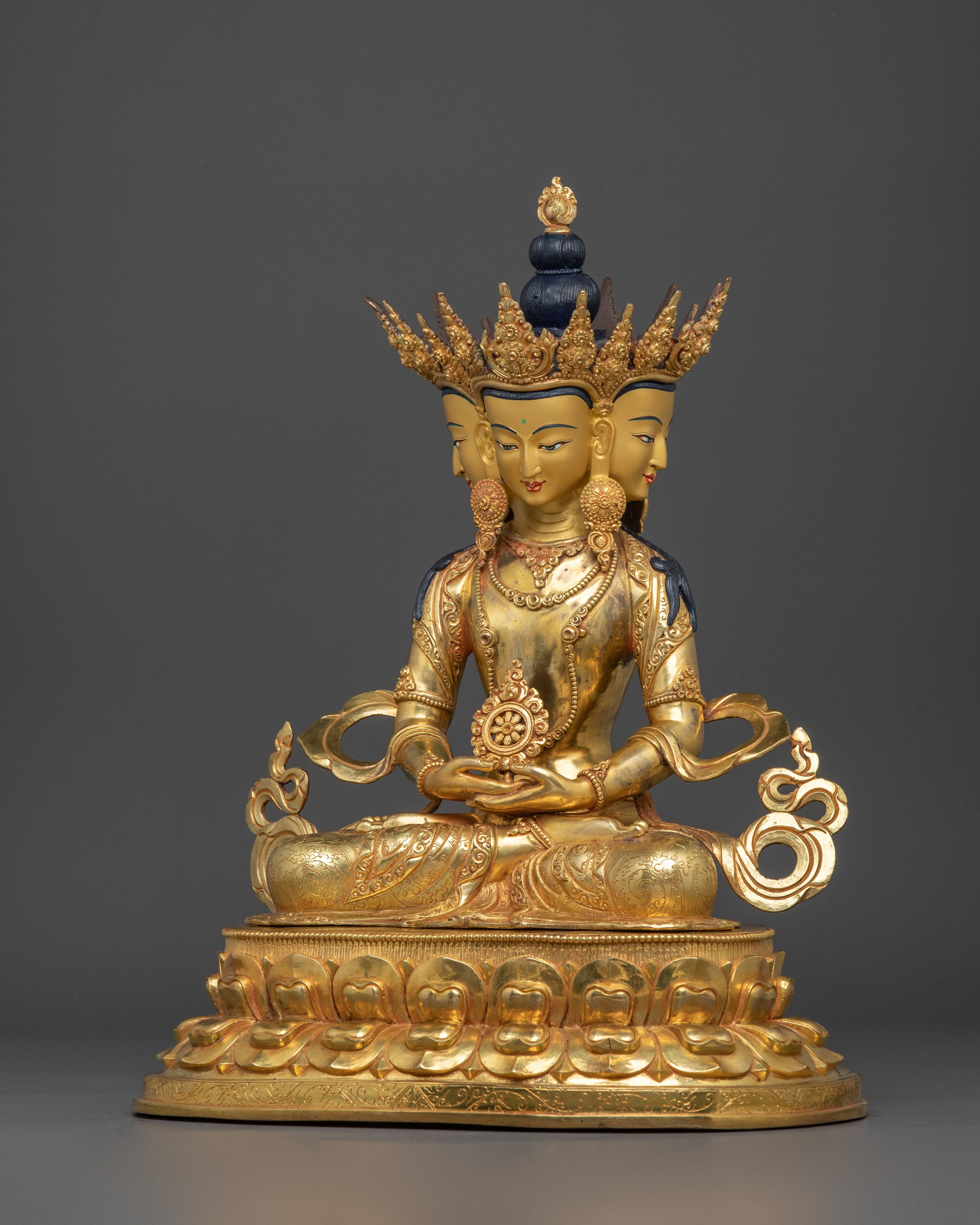 Three-Headed Vairocana Statue | Altar Home Decor