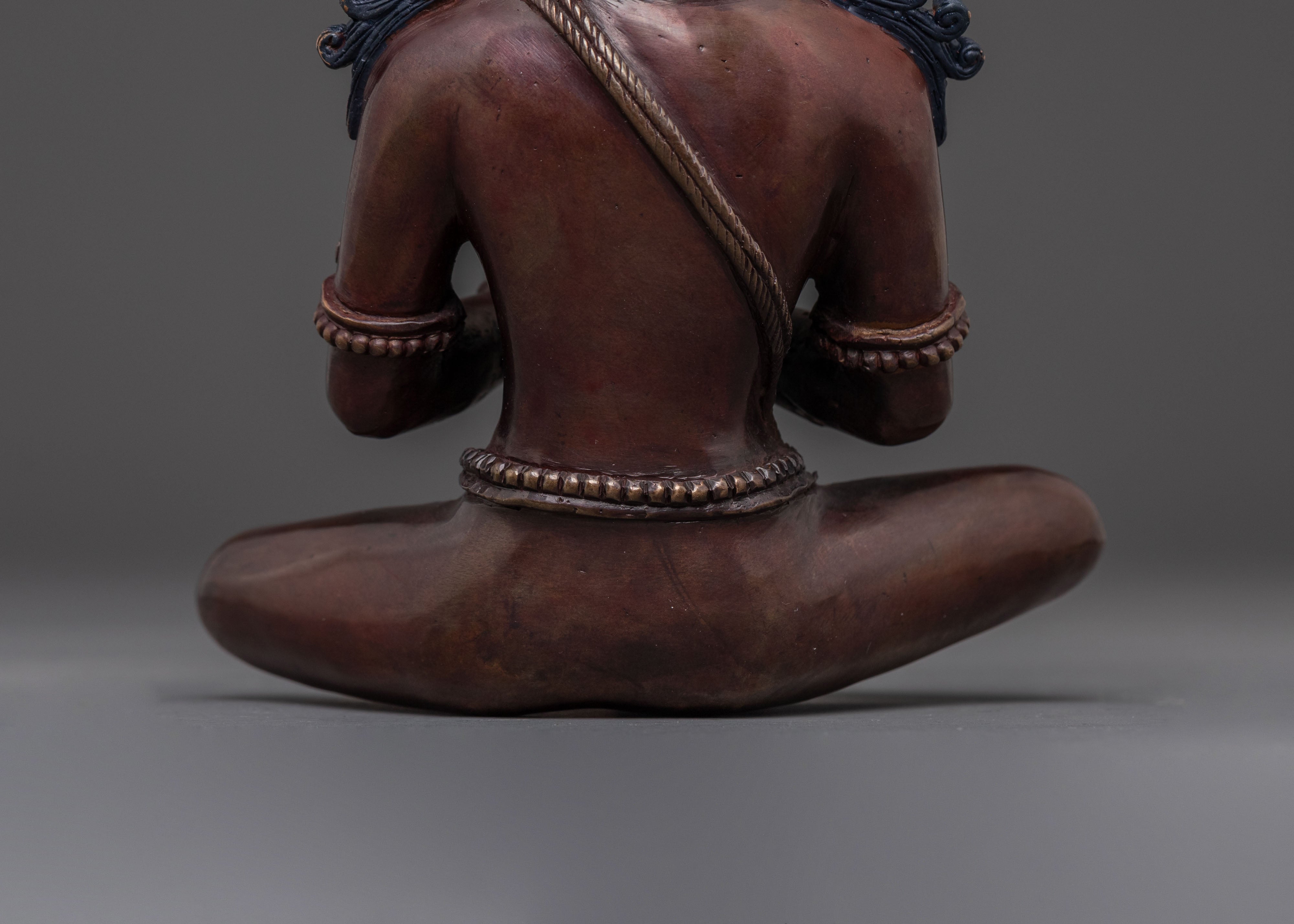 A tranquil Buddha Vairocana Copper Statue | Oxidized Finish
