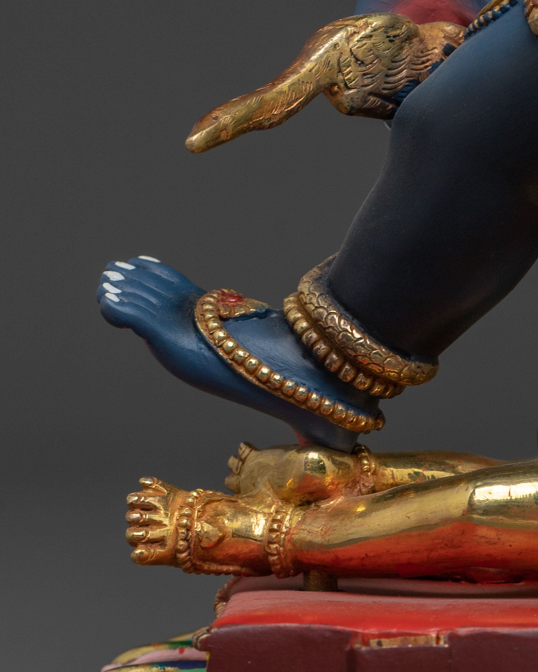 Black Dzambhala Wealth Deity Statue for Rituals