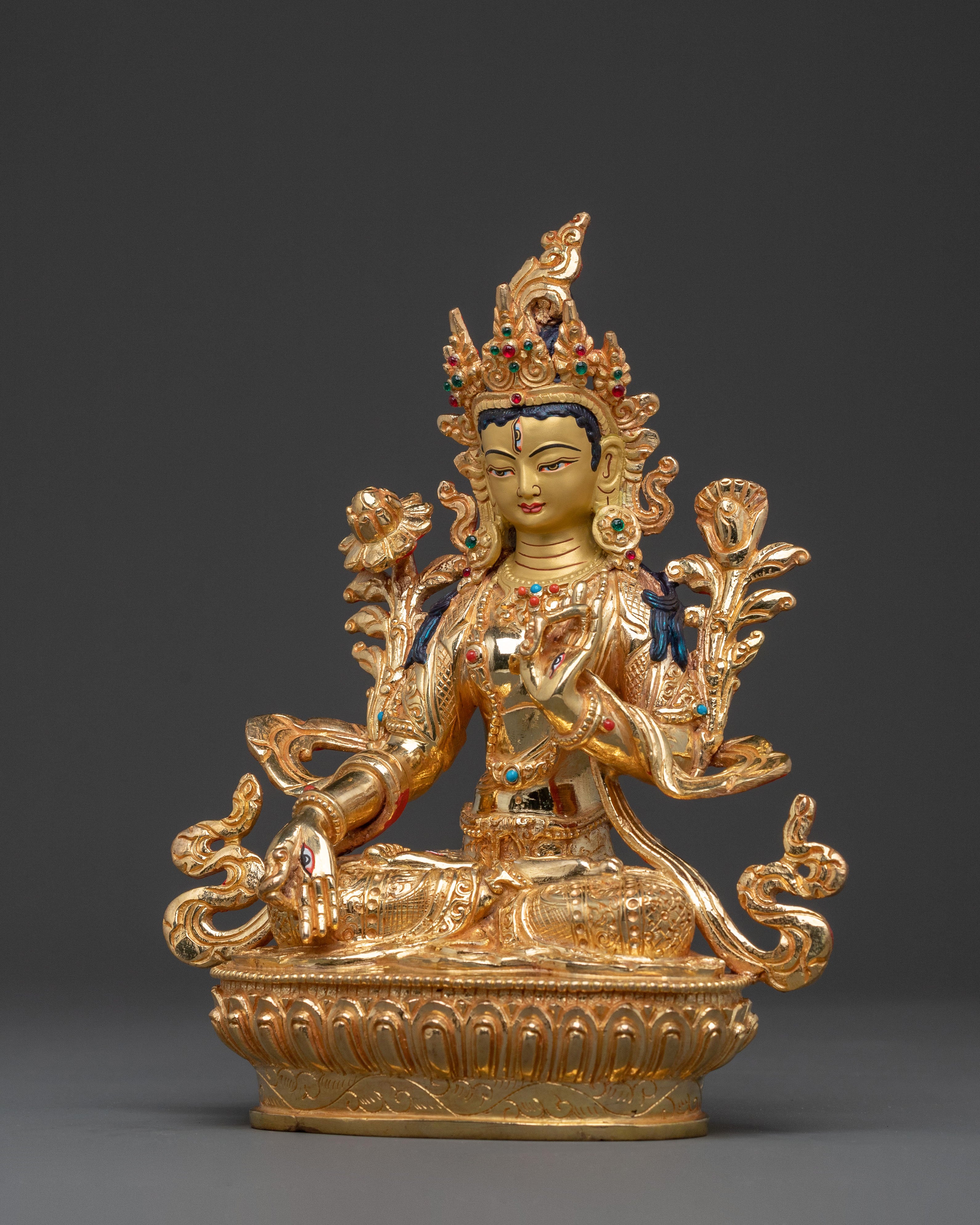 Healing Goddess: White Tara Handcrafted Statue