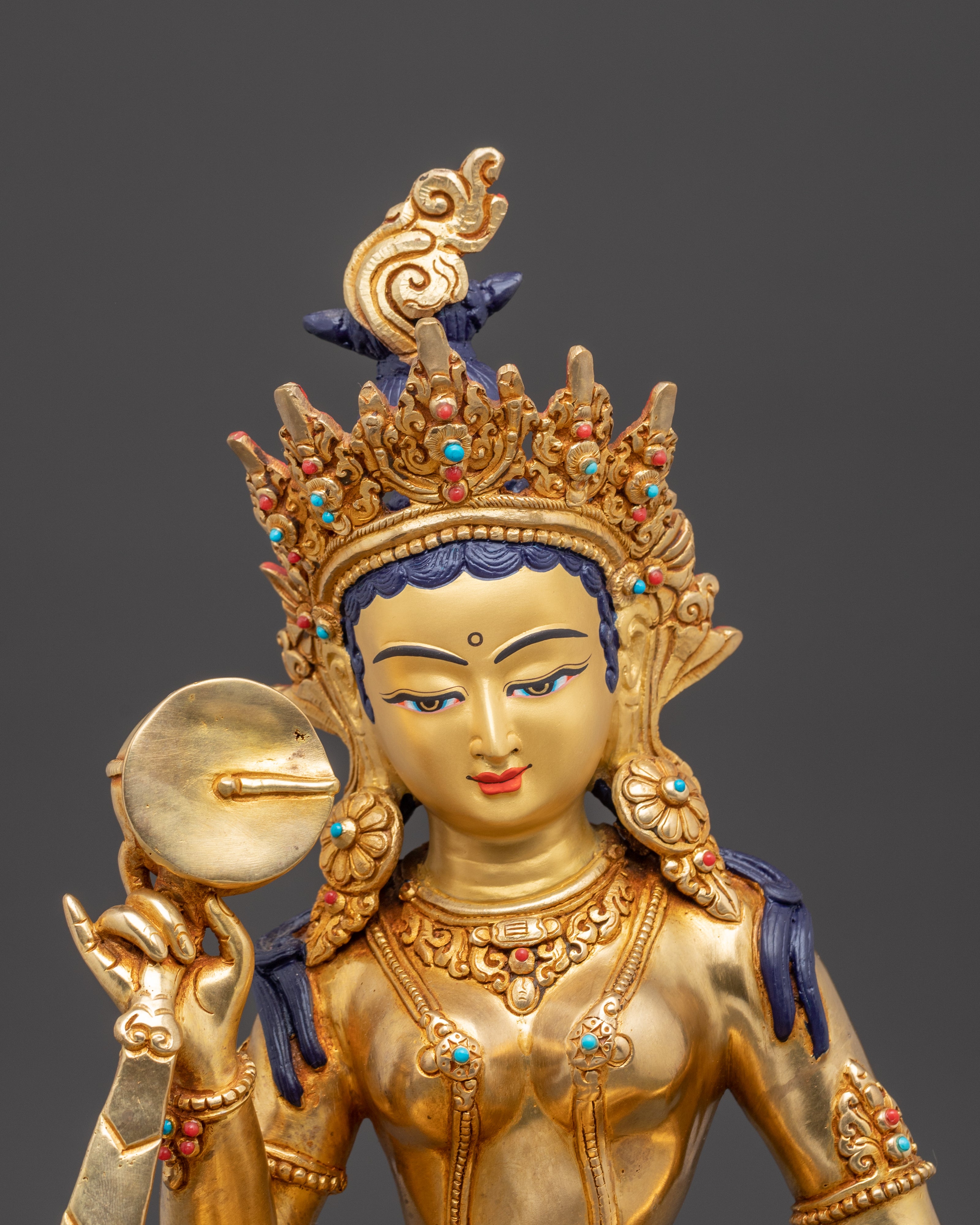 Sitting Machig Labdron Statue: Tibetan Master of Chod