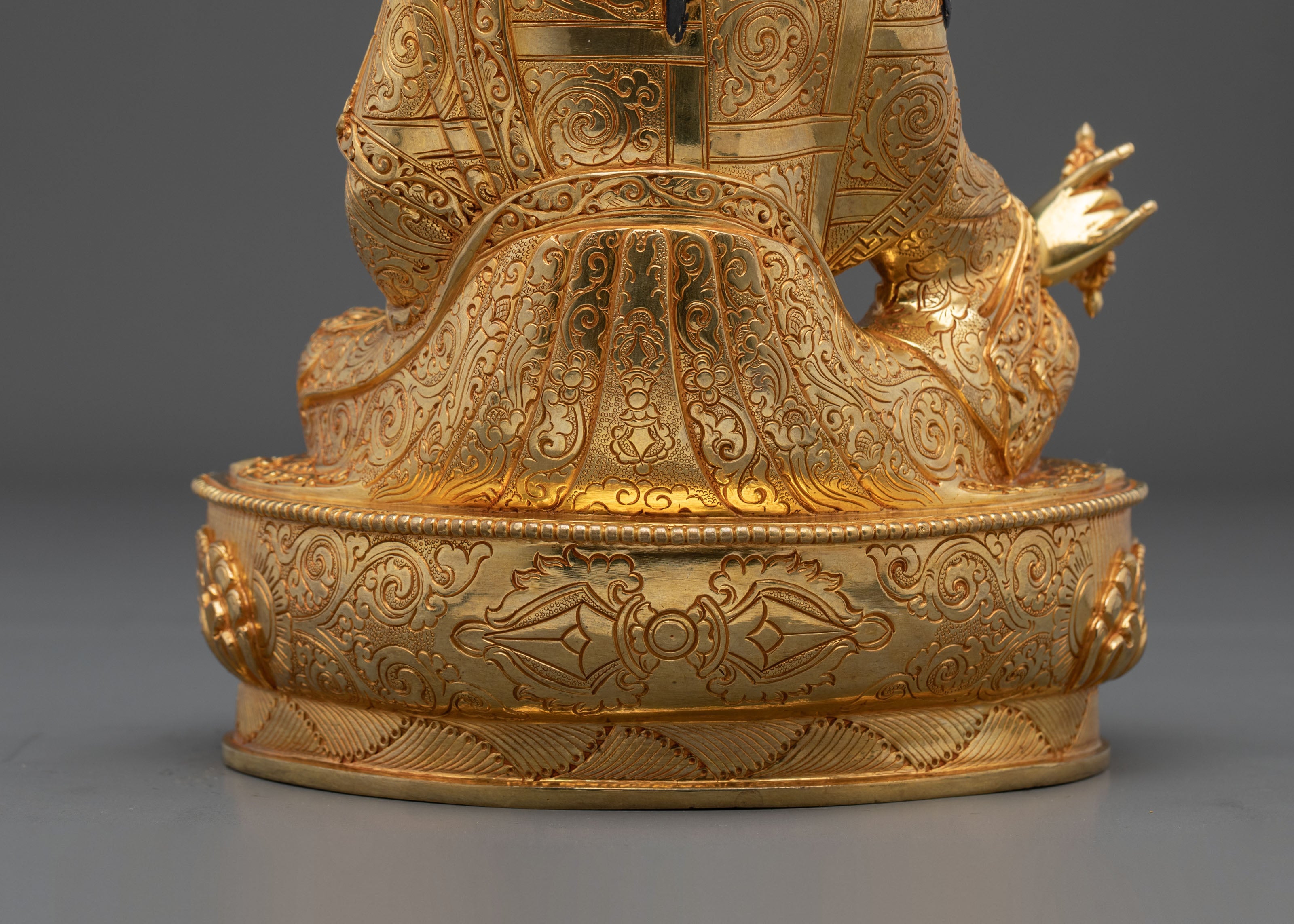 Lotus Born Guru Rinpoche Statue | 24K Gold Gilded
