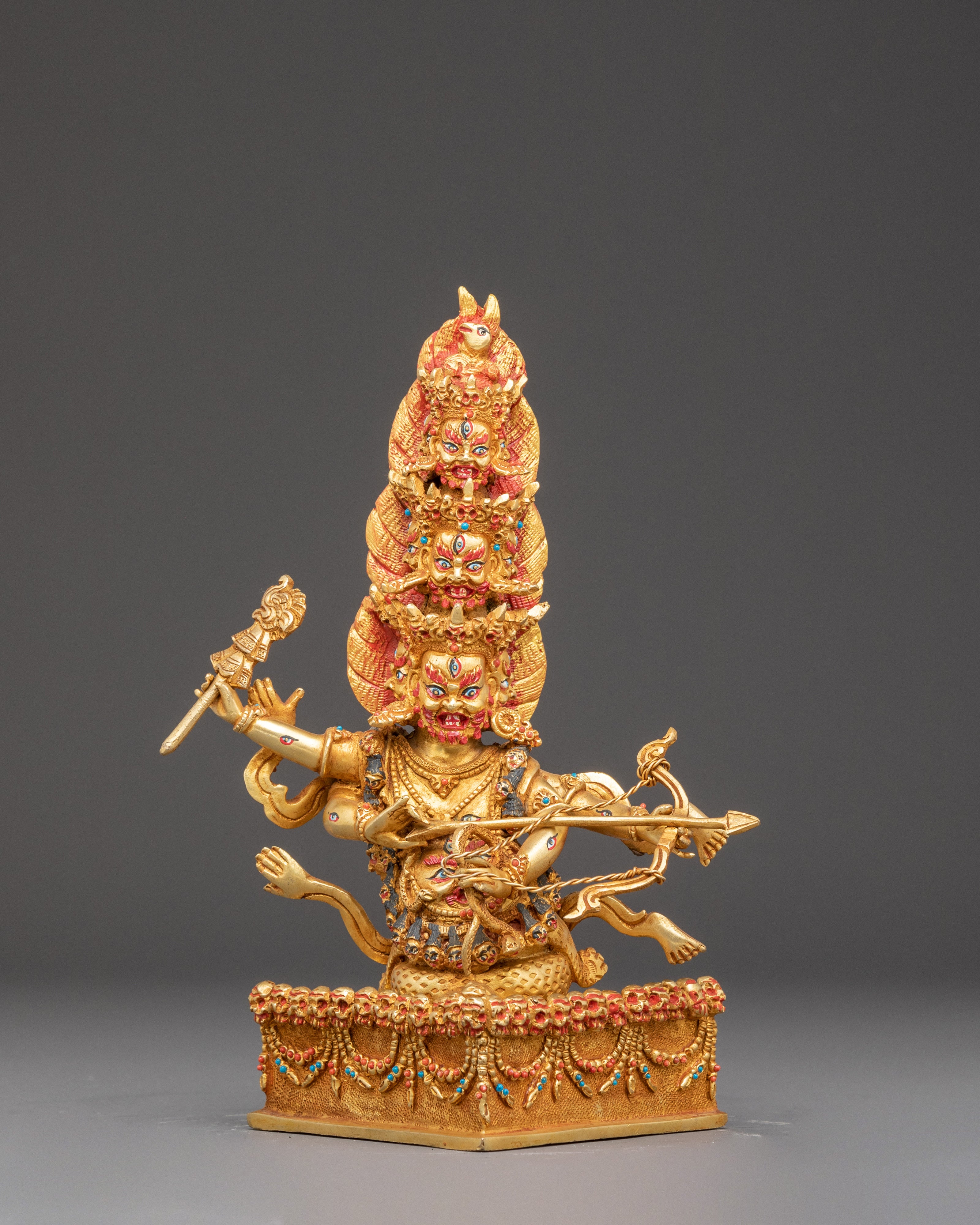 Golden Statue of Protector Rahula | Guardian of Spiritual Enlightenment