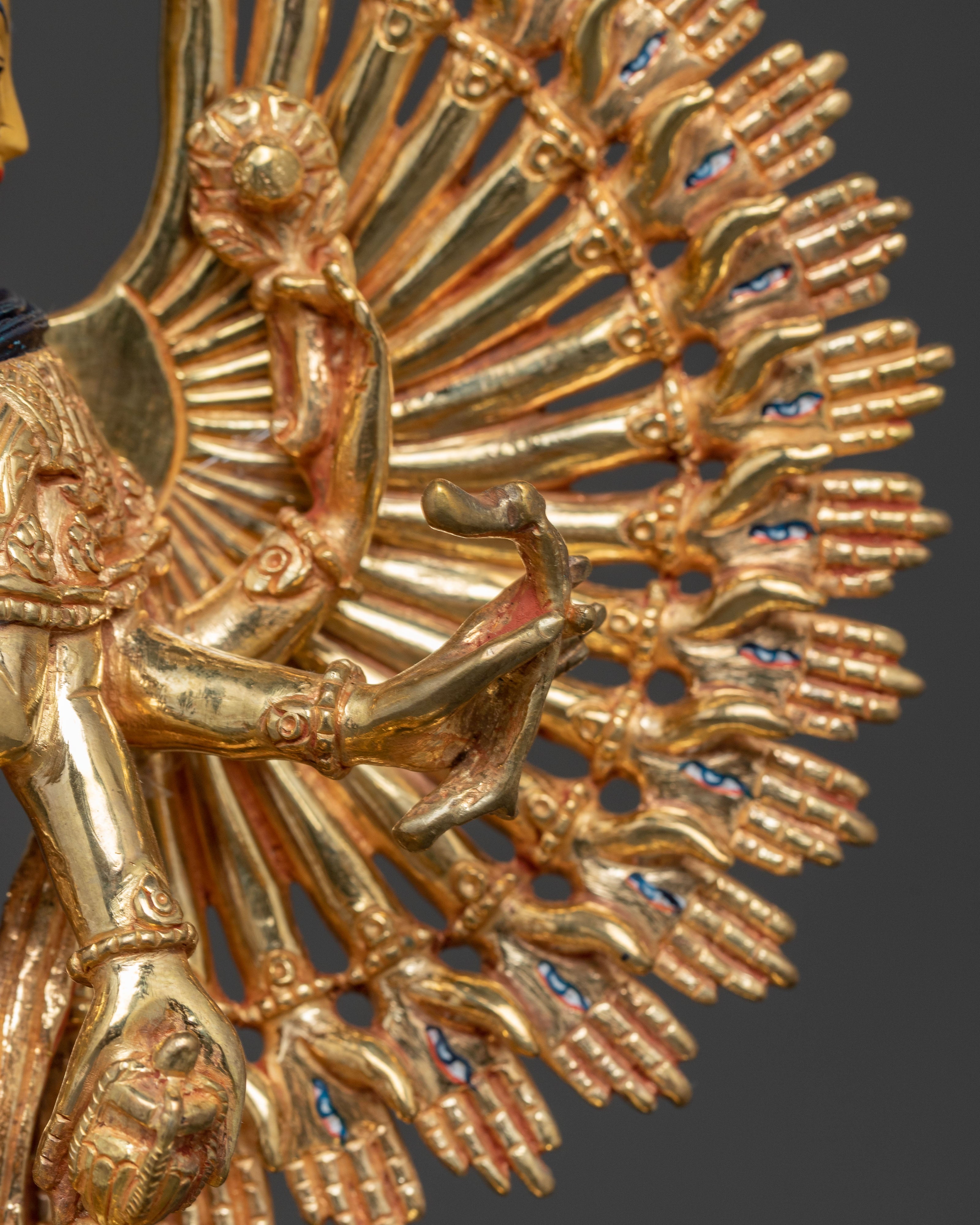 24k Gold Glided 1000-Armed Chenrezig Statue