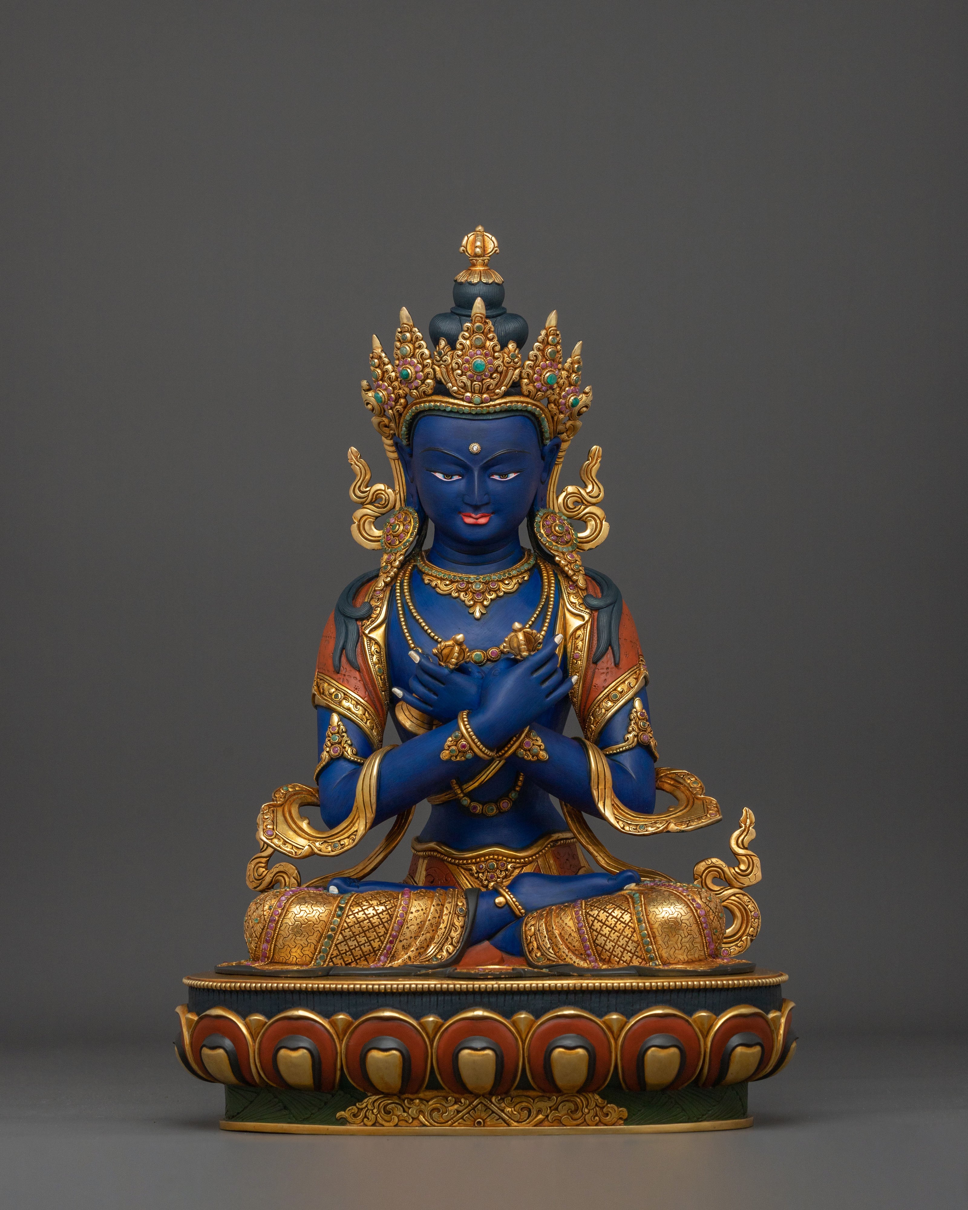 Vajradhara Statue | Exquisite 24K Gold Gilded Figurine