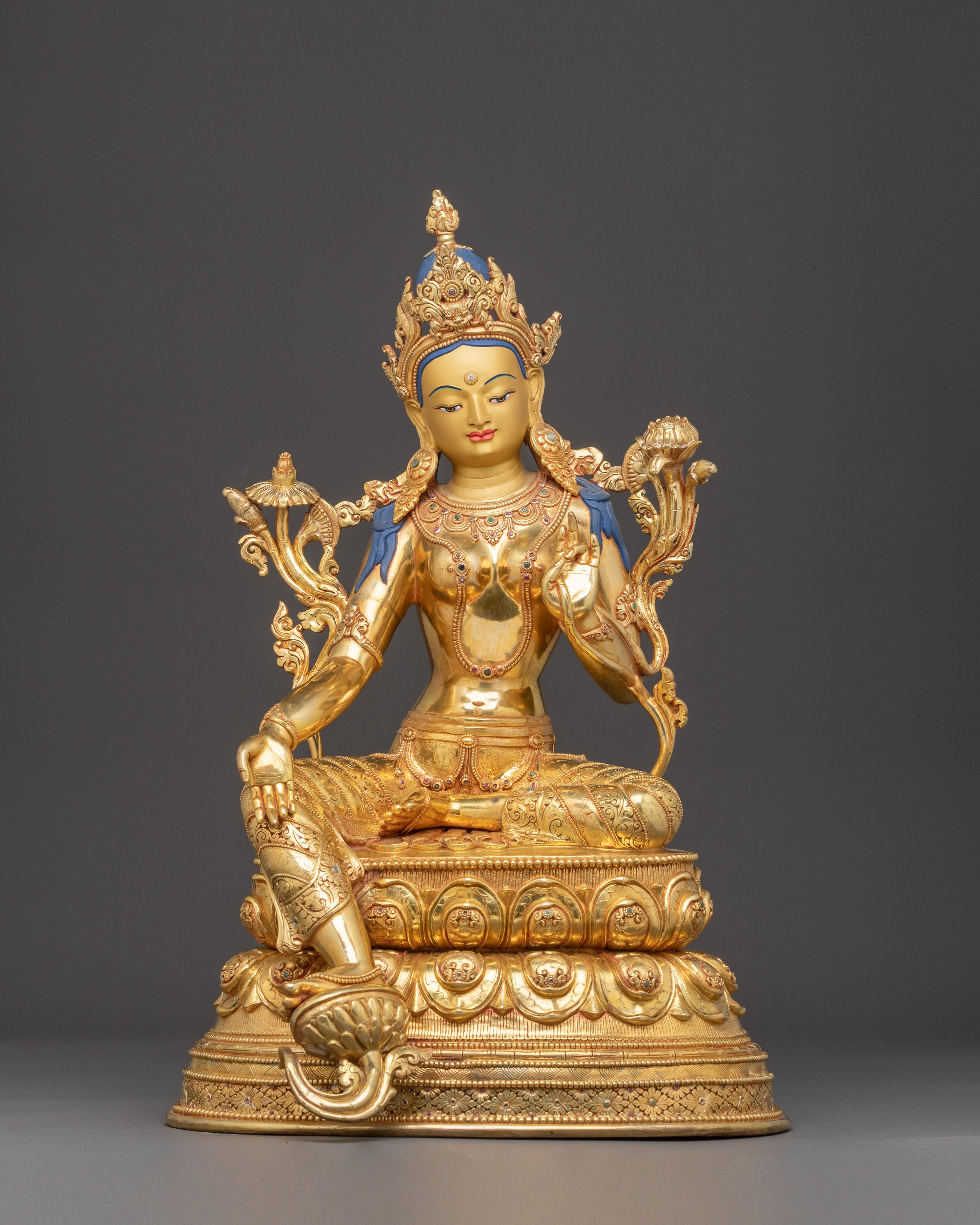 Green Tara Statue: Love and Compassion Deity | Female Bodhisattva