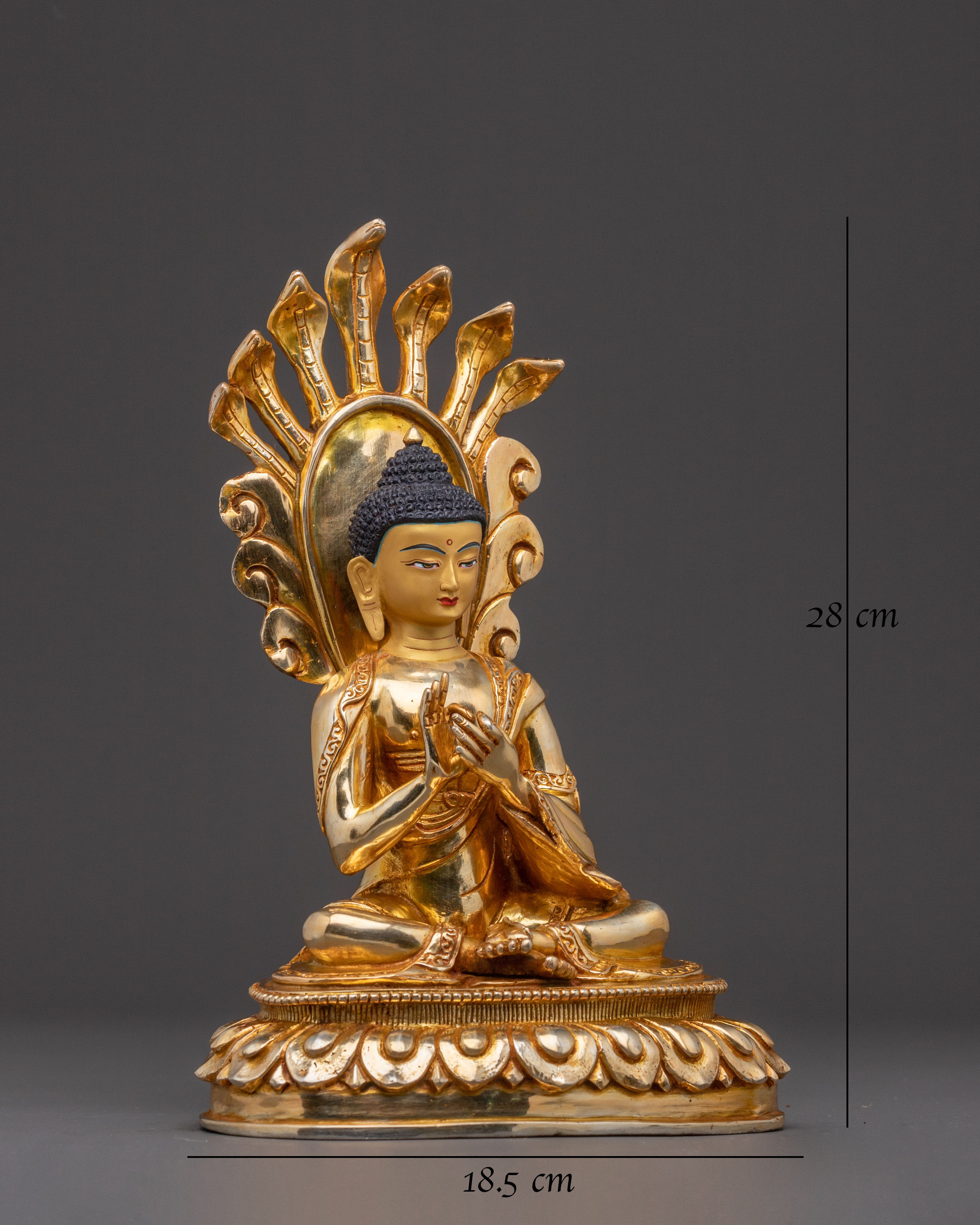 Buddhist Master Nagarjuna Copper Statue – Gilded Serenity