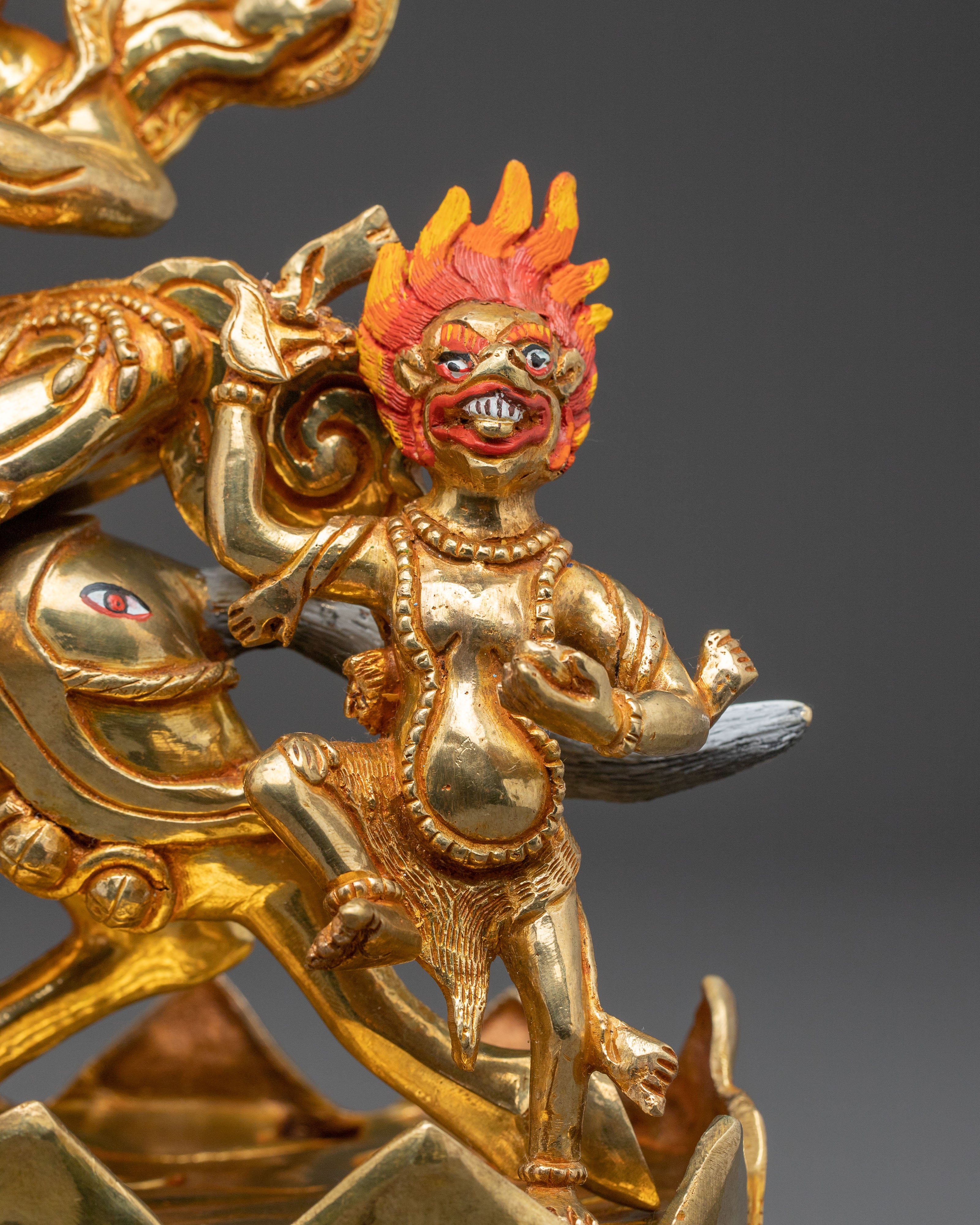 Palden Lhamo Spiritual Statue – Hand-Gilded Copper