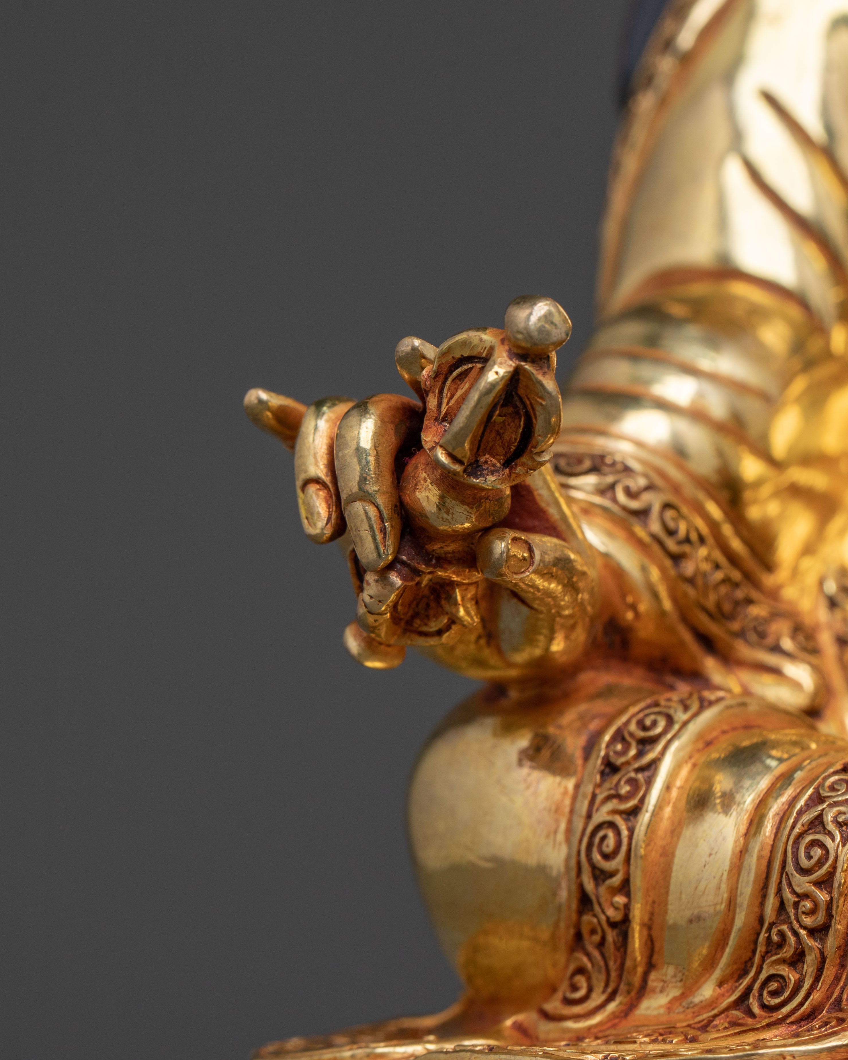 Guru Rinpoche Statue | 24K Gold Gilded Buddhist Icon