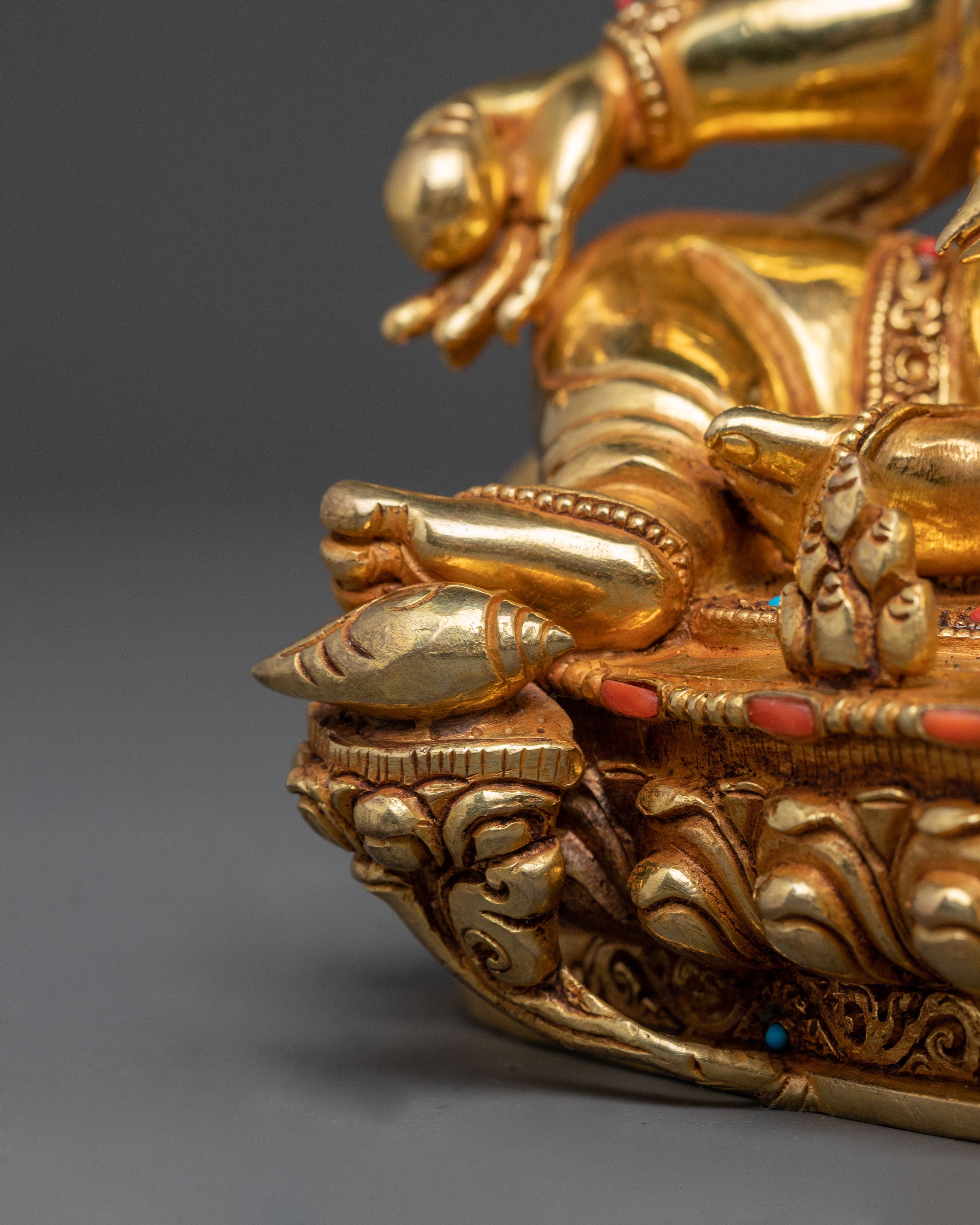 24K Gold Glided Kuber Dzambhala Statue | Traditional Tibetan Icon