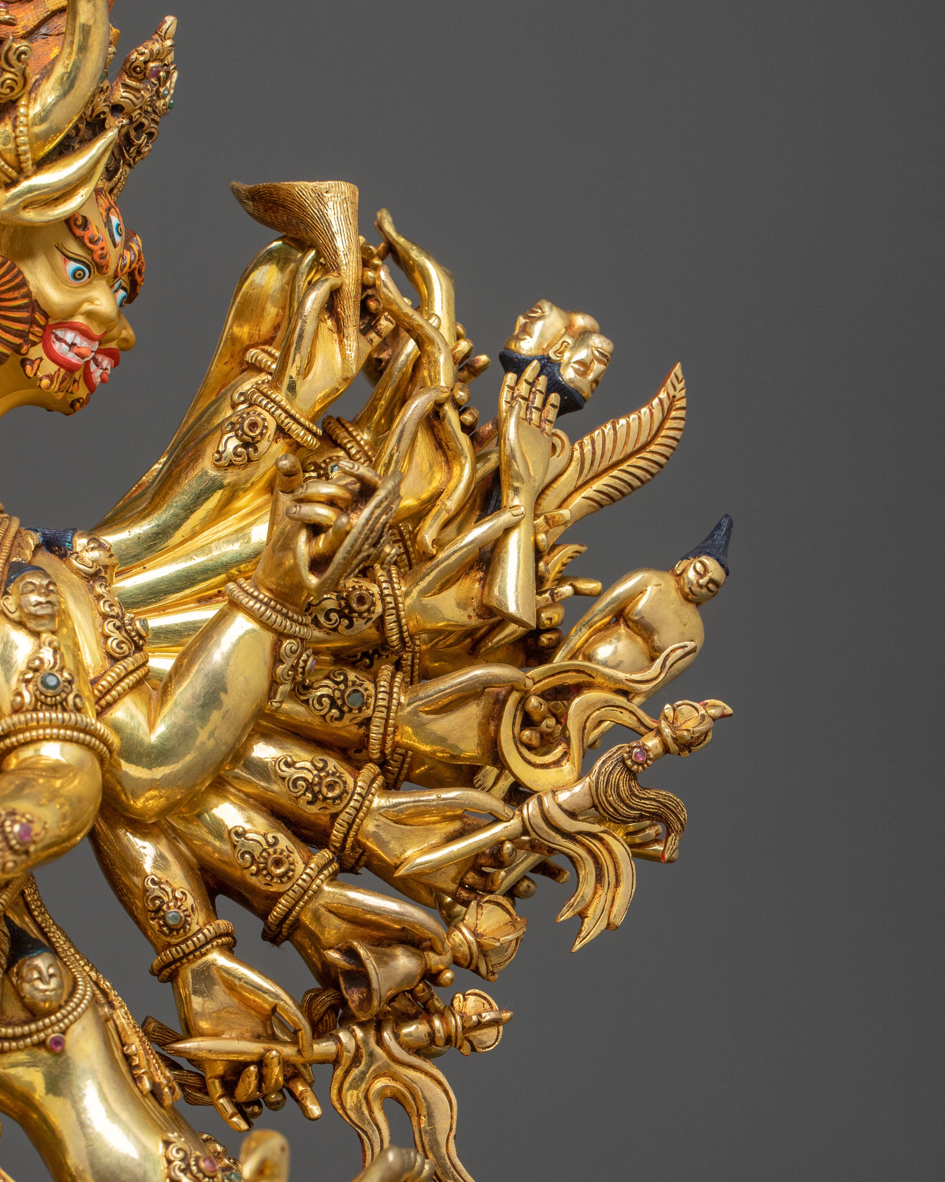 Fierce Deity Yamantaka Statue | 24K Gold Gilded