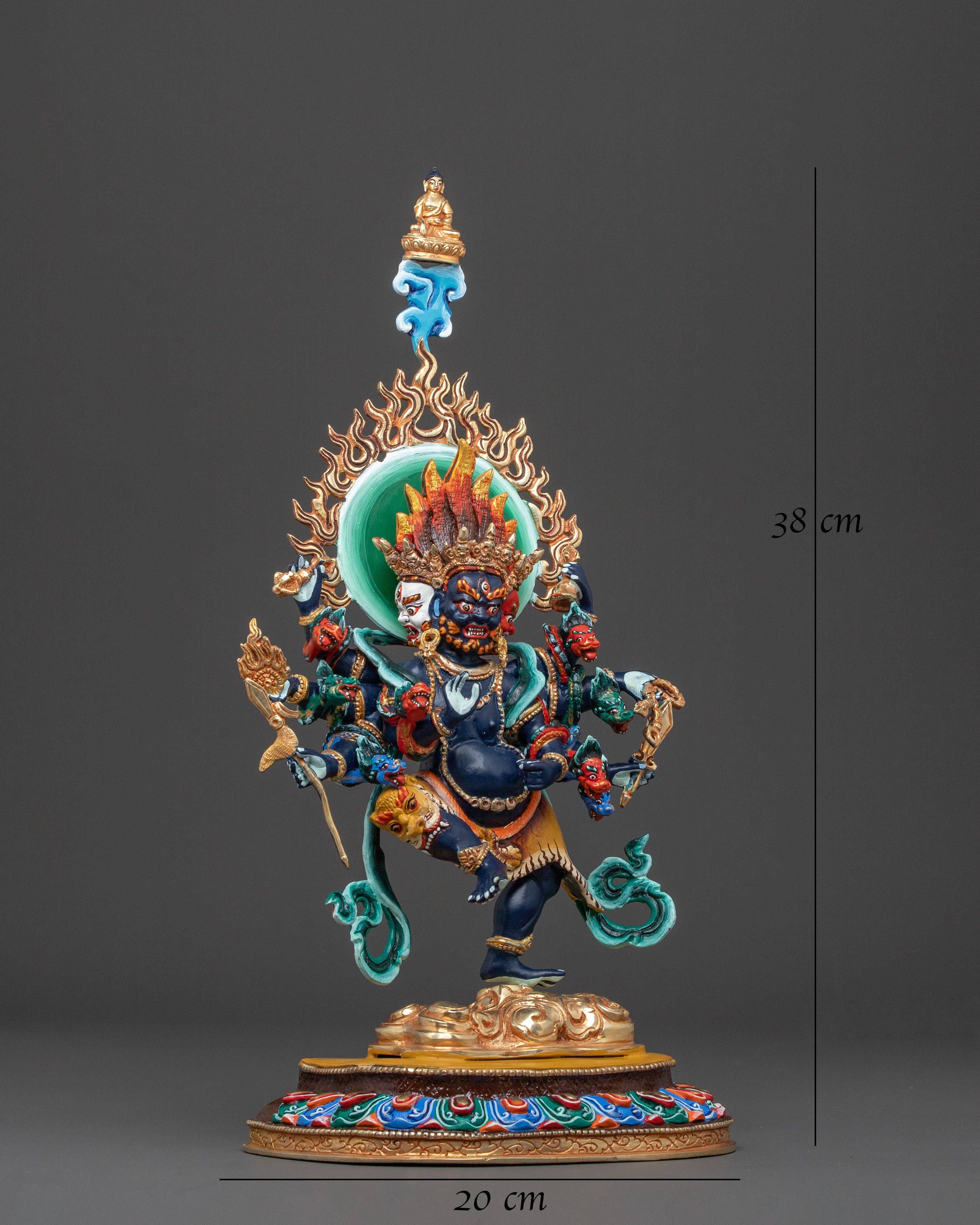 Uchusma Statue: Hand-Painted Copper Divinity