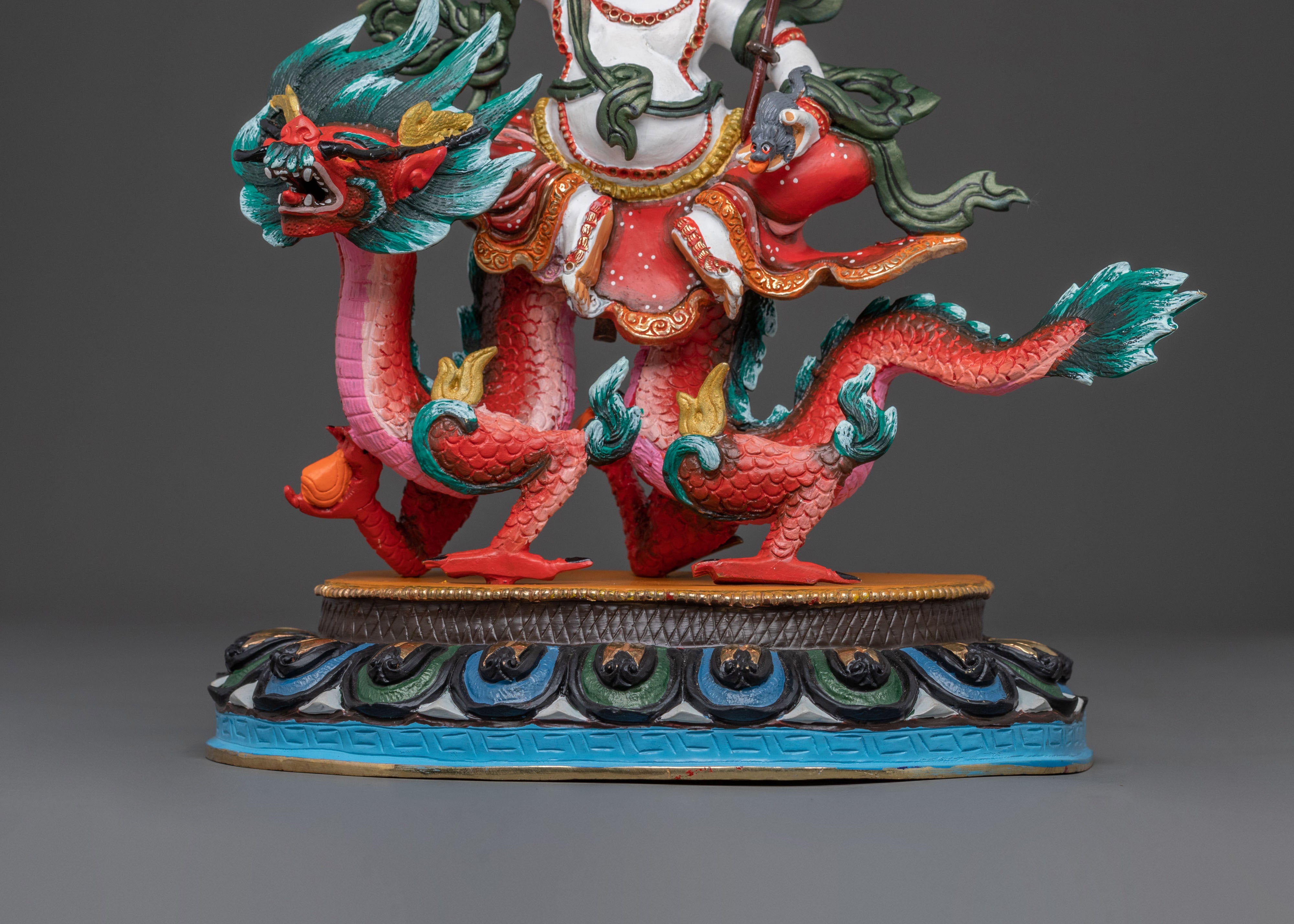 White Dzambhala Statue | Buddhist Wealth Deity