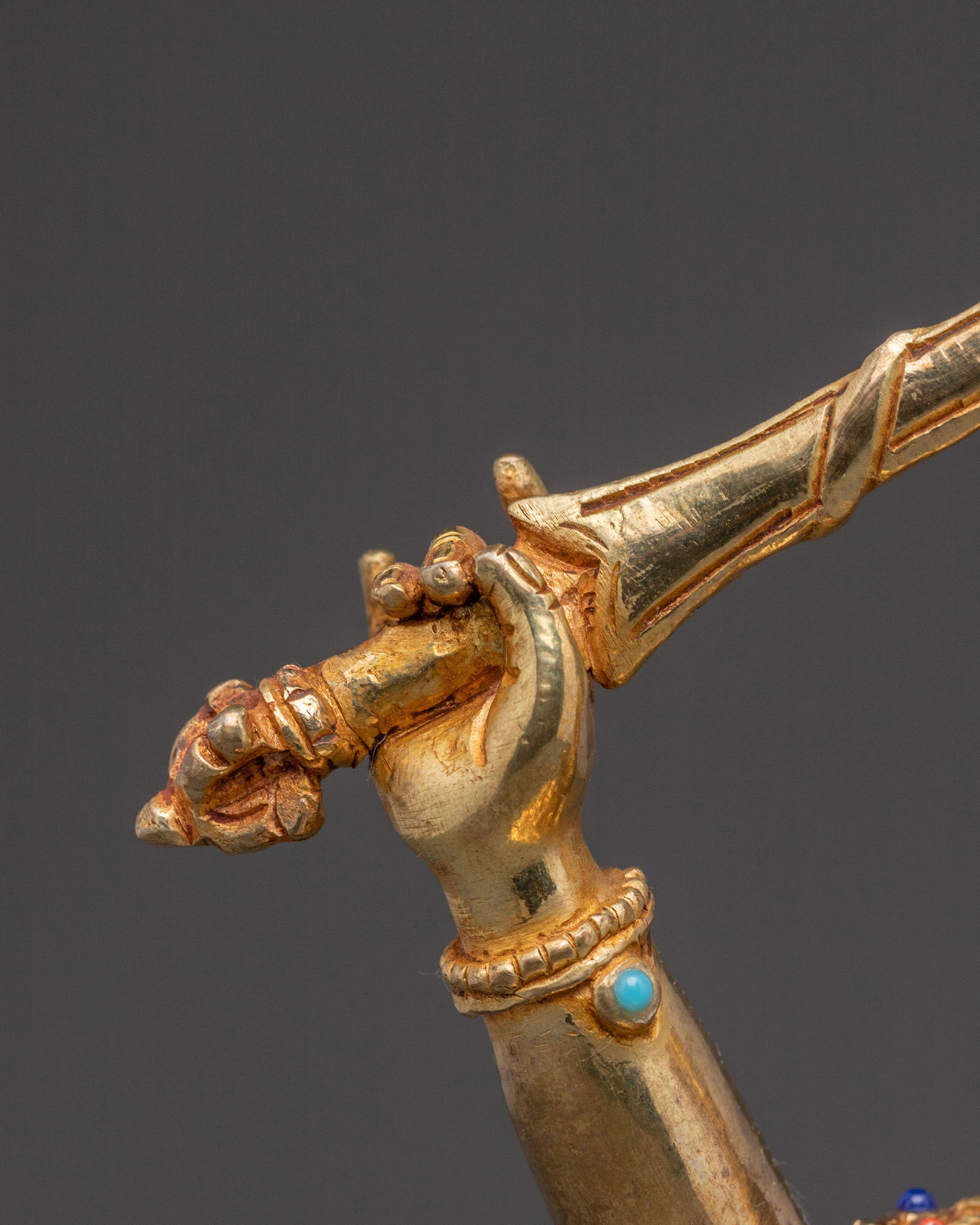 Manjushri Statue Sword of Enlightenment - 24K Gold Gilded